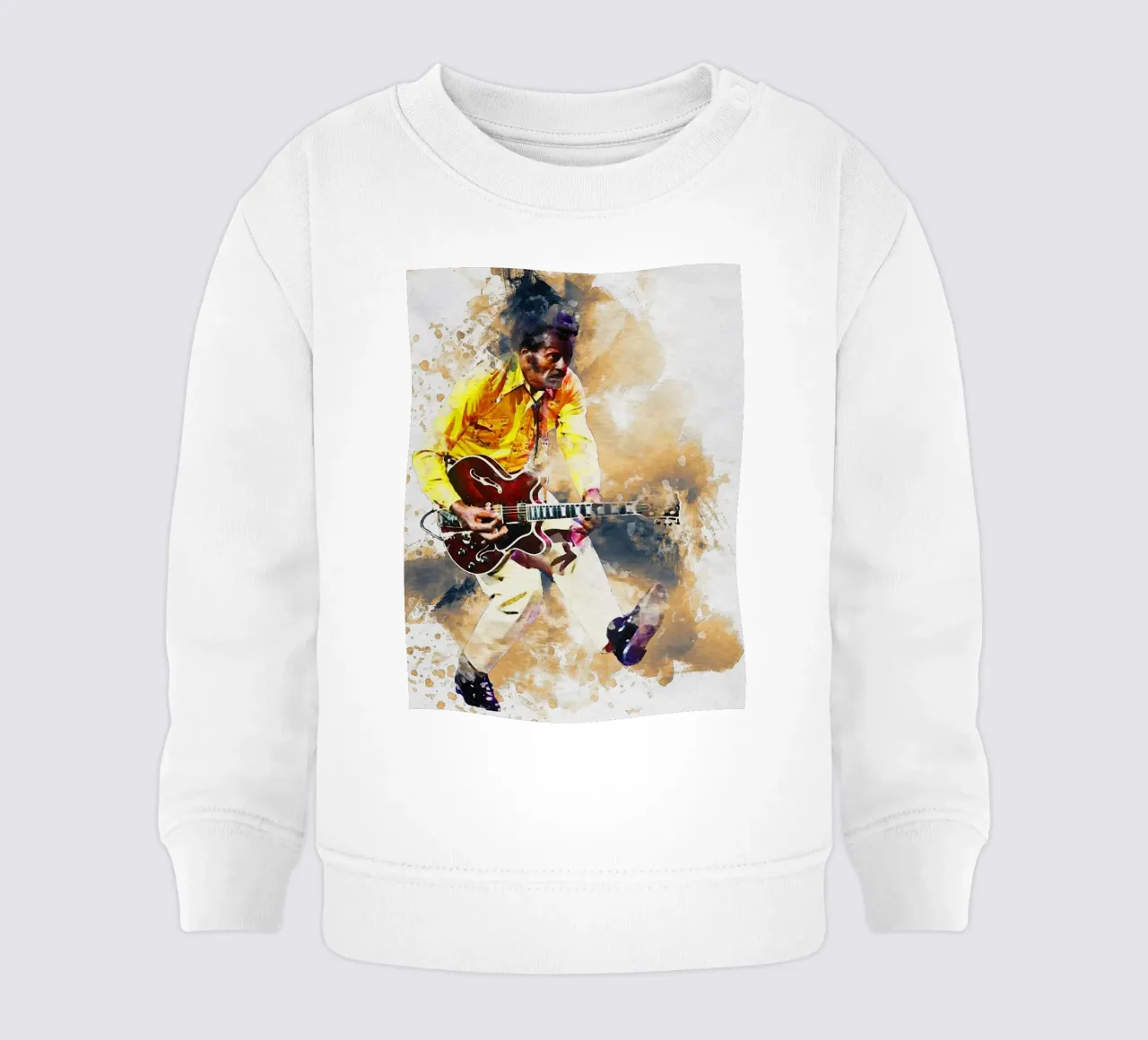 Macchia di ritratto Chuck Berry felpa neonato da Gunawan Rb