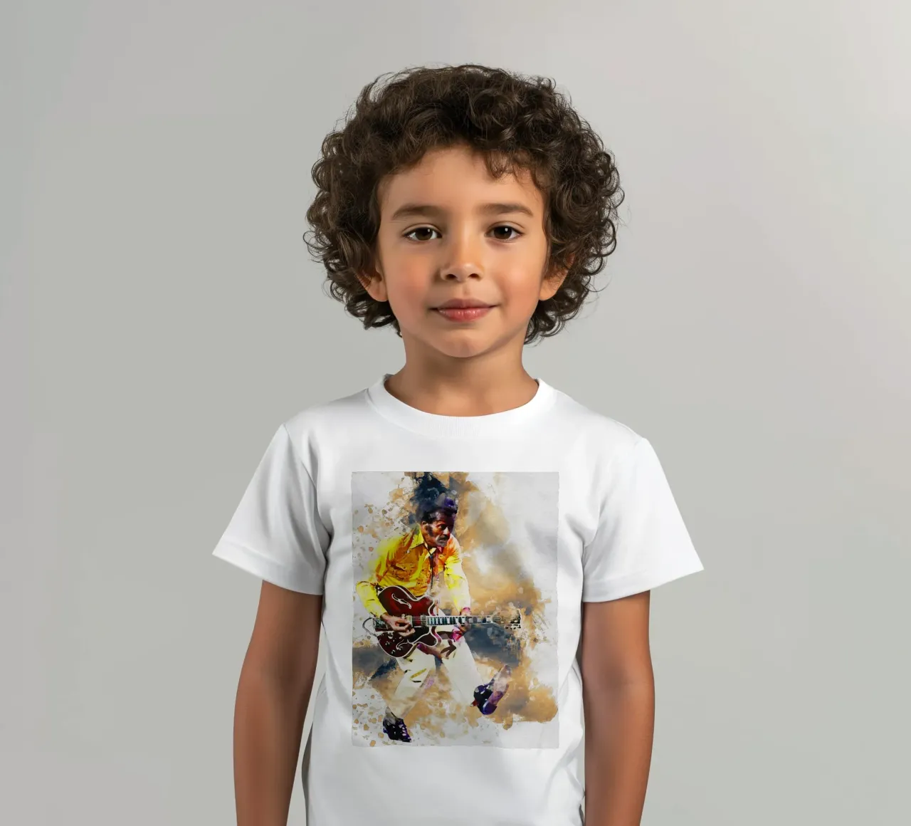 Smudge of Portrait Chuck Berry kids t-shirt by Gunawan Rb
