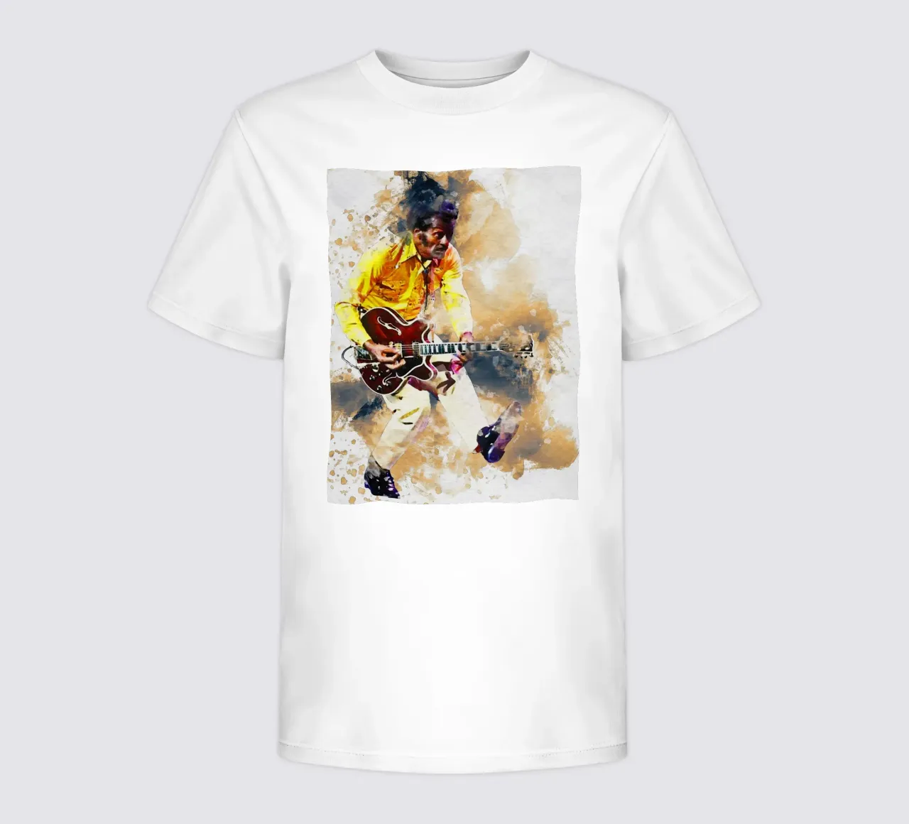Smudge of Portrait Chuck Berry kids t-shirt by Gunawan Rb