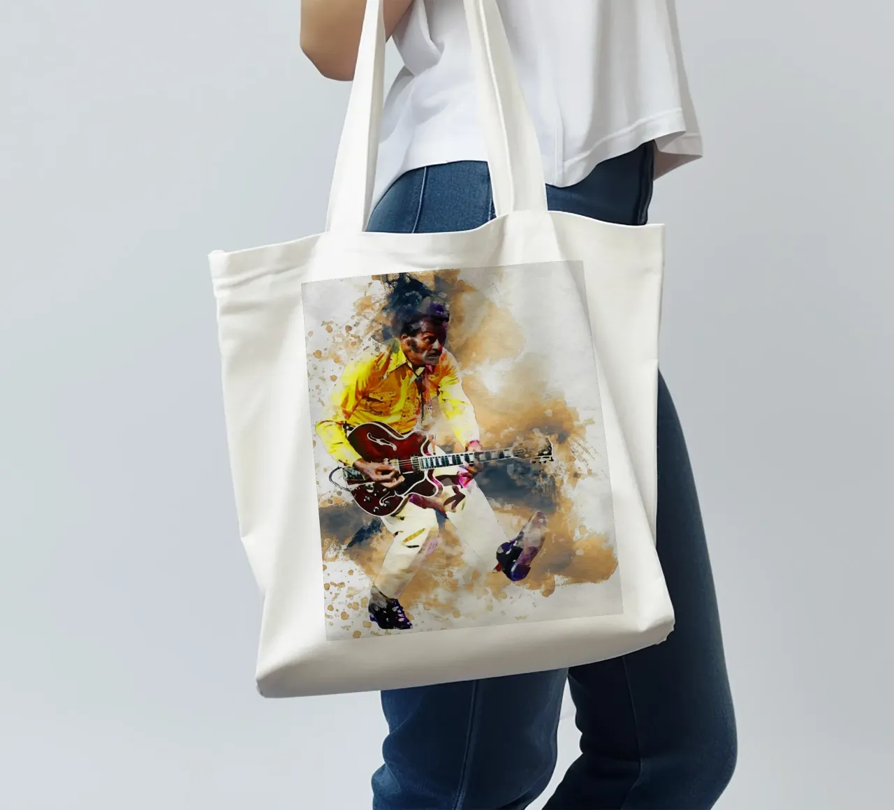 Portrait de Chuck Berry tote bag de Gunawan Rb
