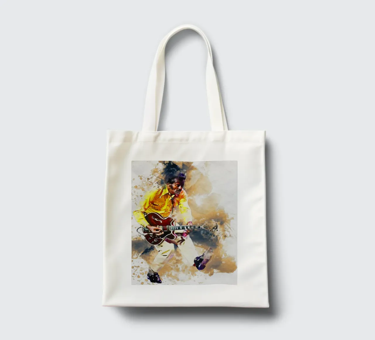 Portrait de Chuck Berry tote bag de Gunawan Rb
