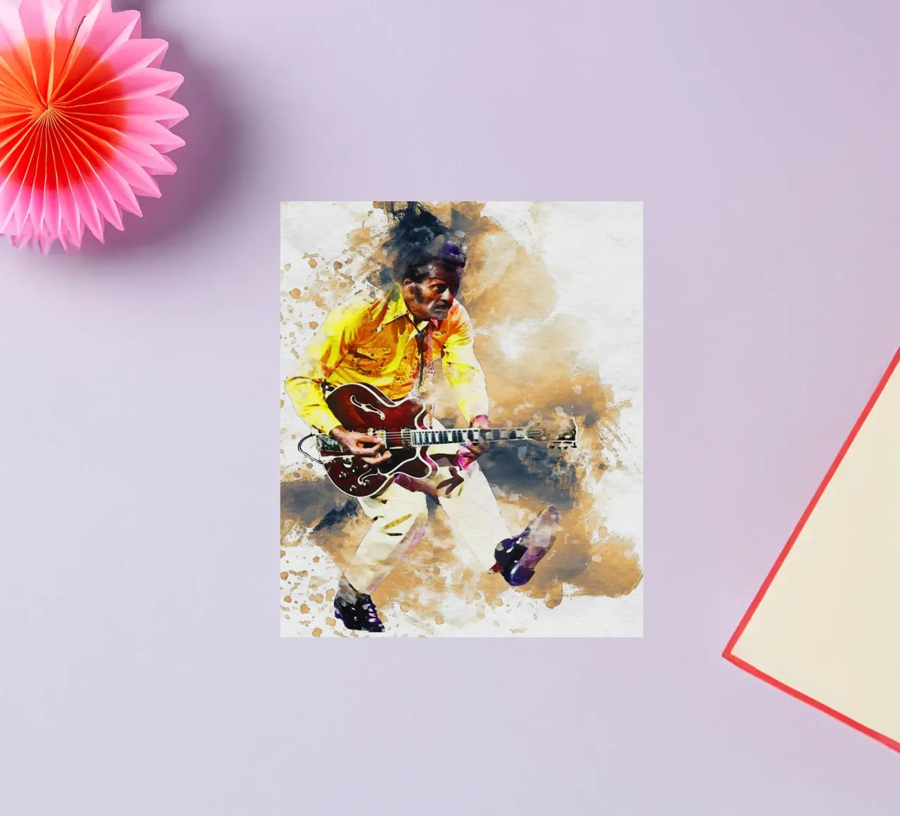 Smudge of Portrait Chuck Berry sticker by Gunawan Rb