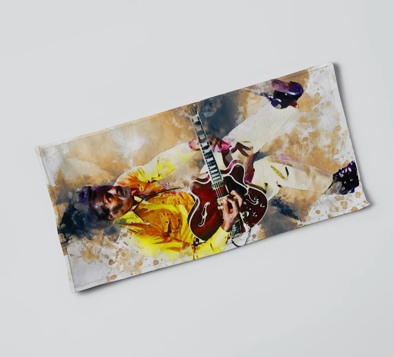 Smudge of Portrait Chuck Berry Handtuch von Gunawan Rb
