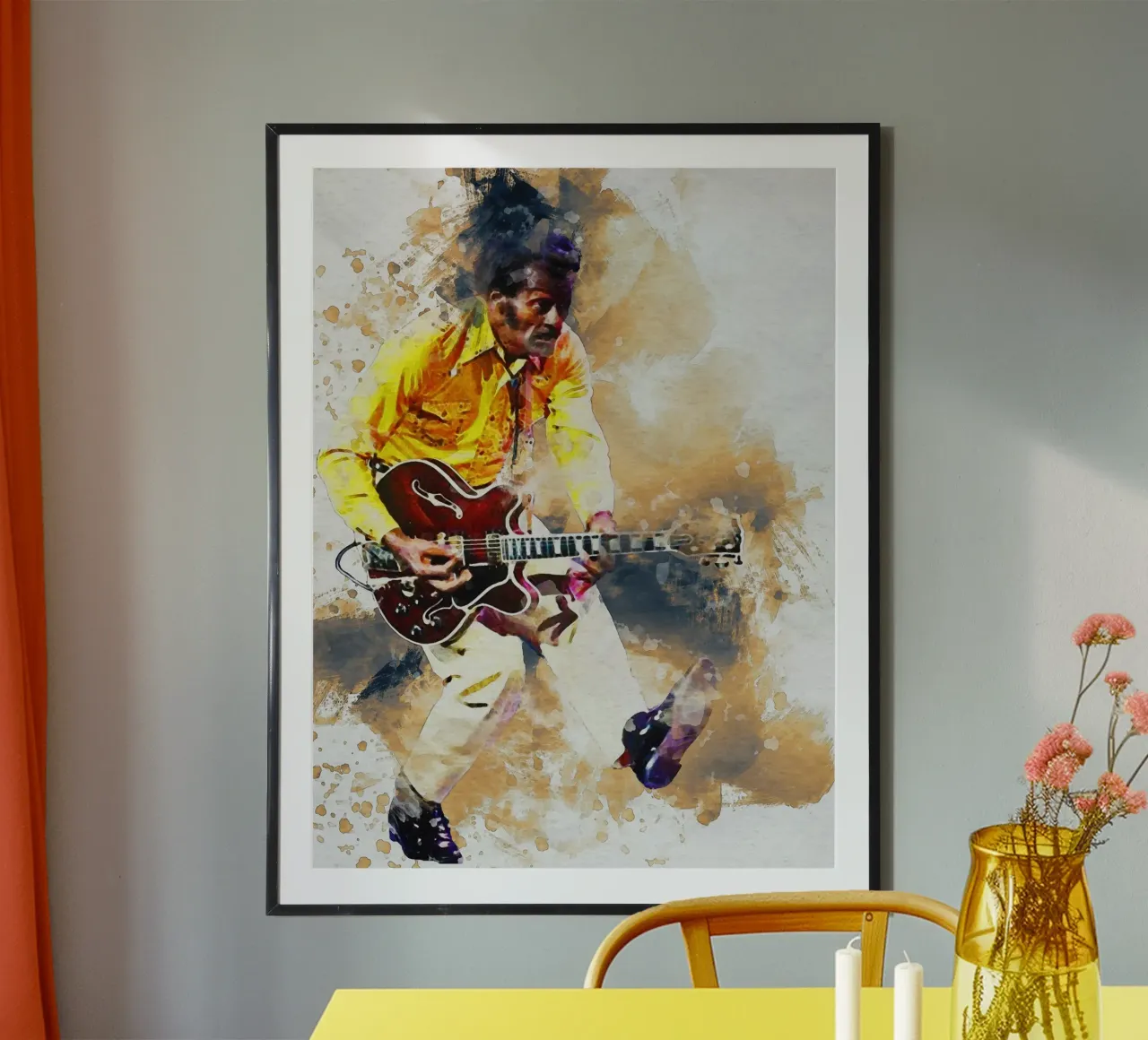 Smudge of Portrait Chuck Berry Hahnemühle von Gunawan Rb