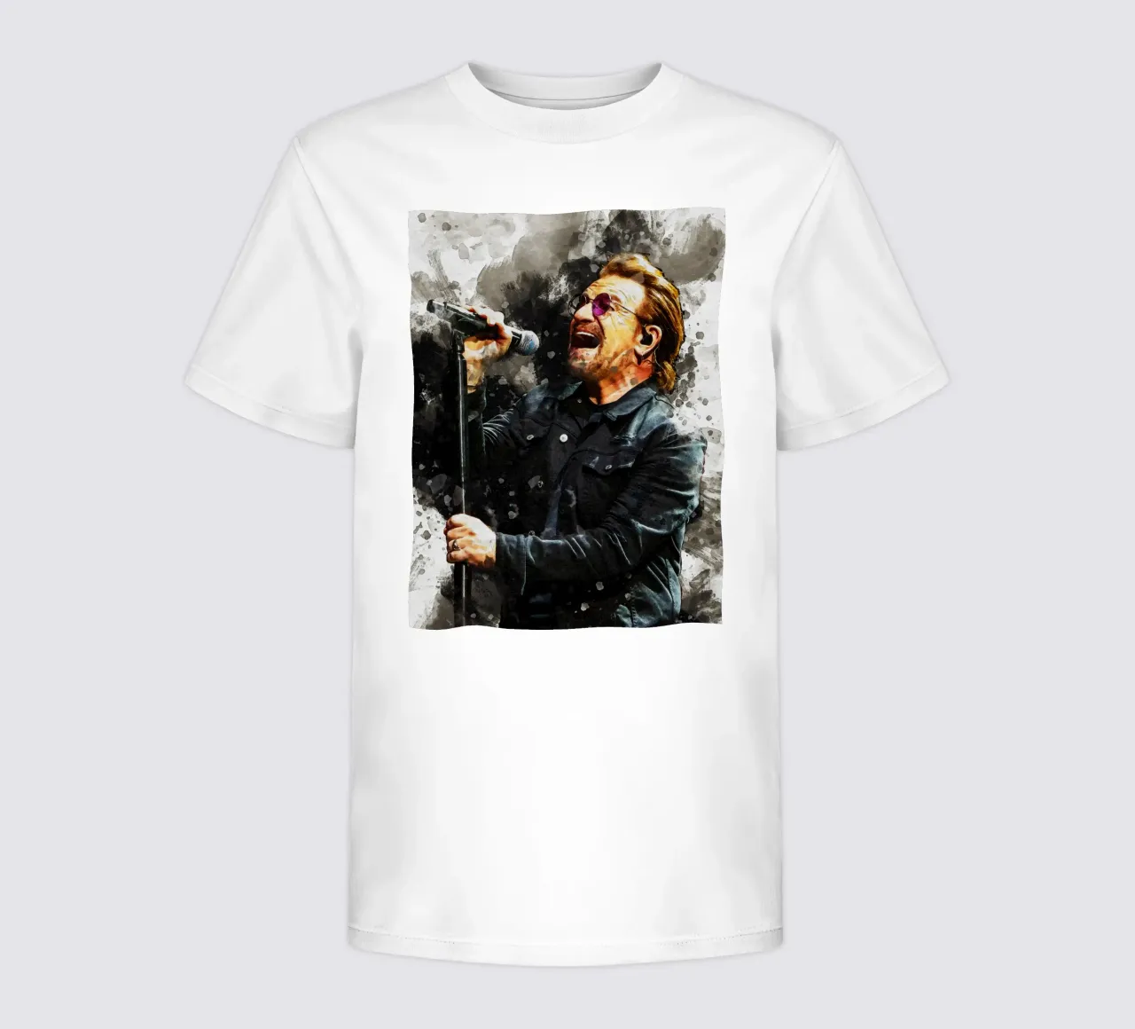 Smudge Portrait Bono U2 kids t-shirt by Gunawan Rb