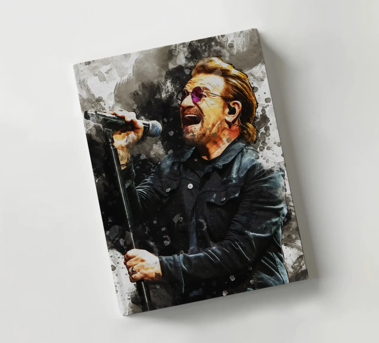 Smudge Portrait Bono U2 notebook by Gunawan Rb