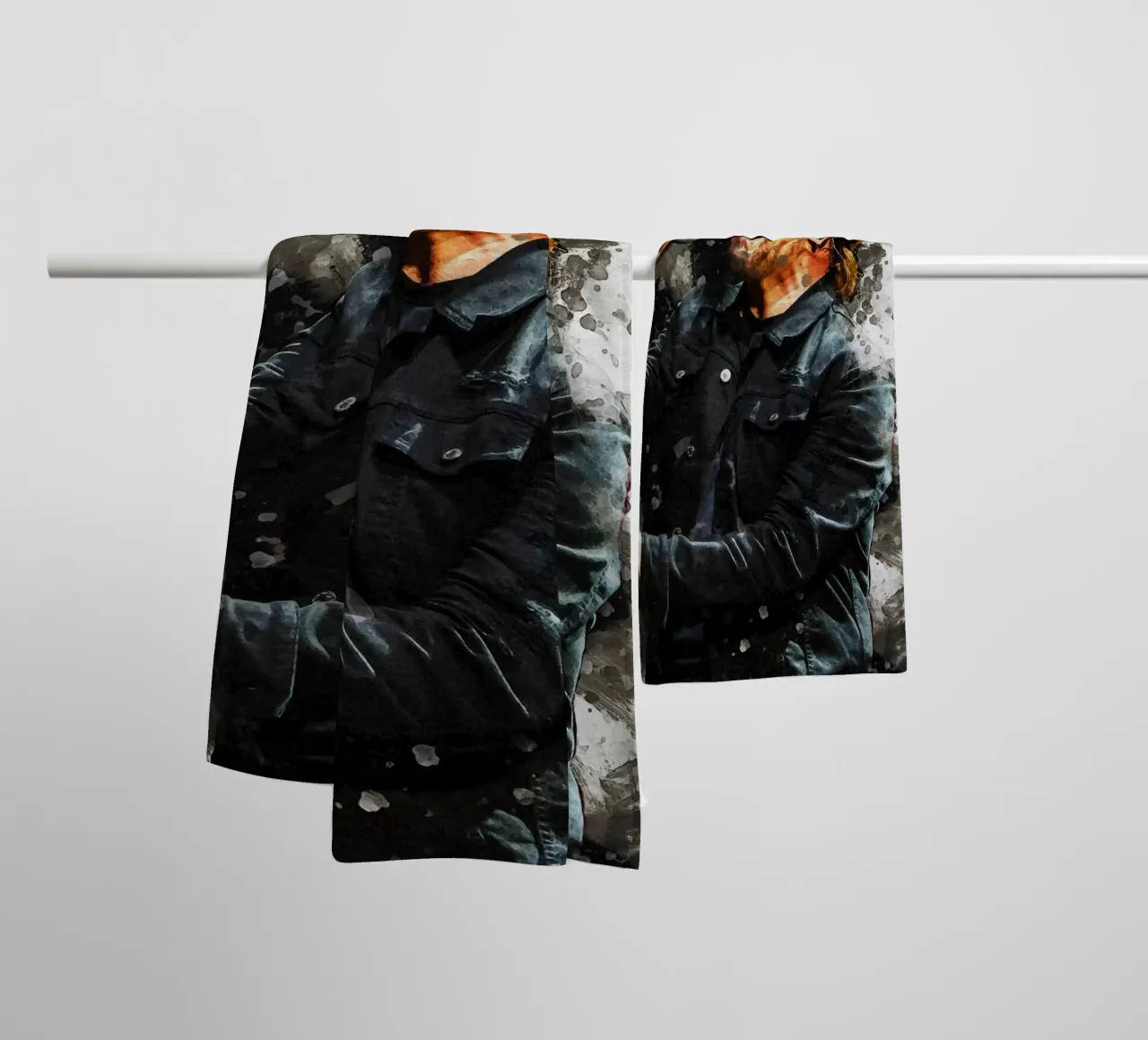 Smudge Portrait Bono U2 towel by Gunawan Rb