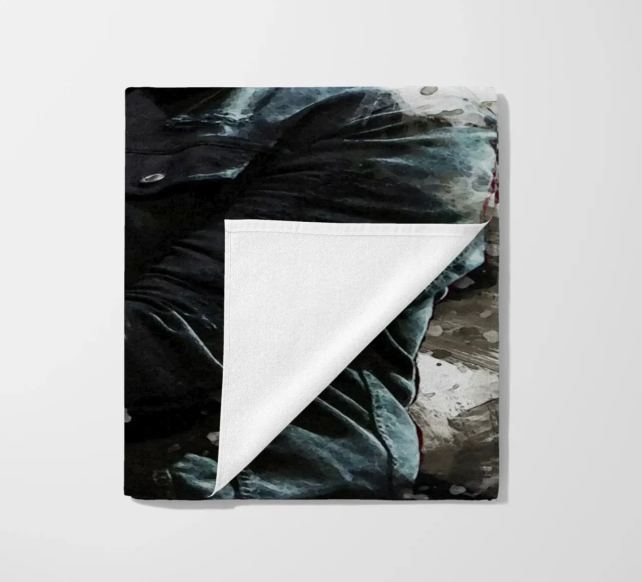 Smudge Portrait Bono U2 beach towel by Gunawan Rb