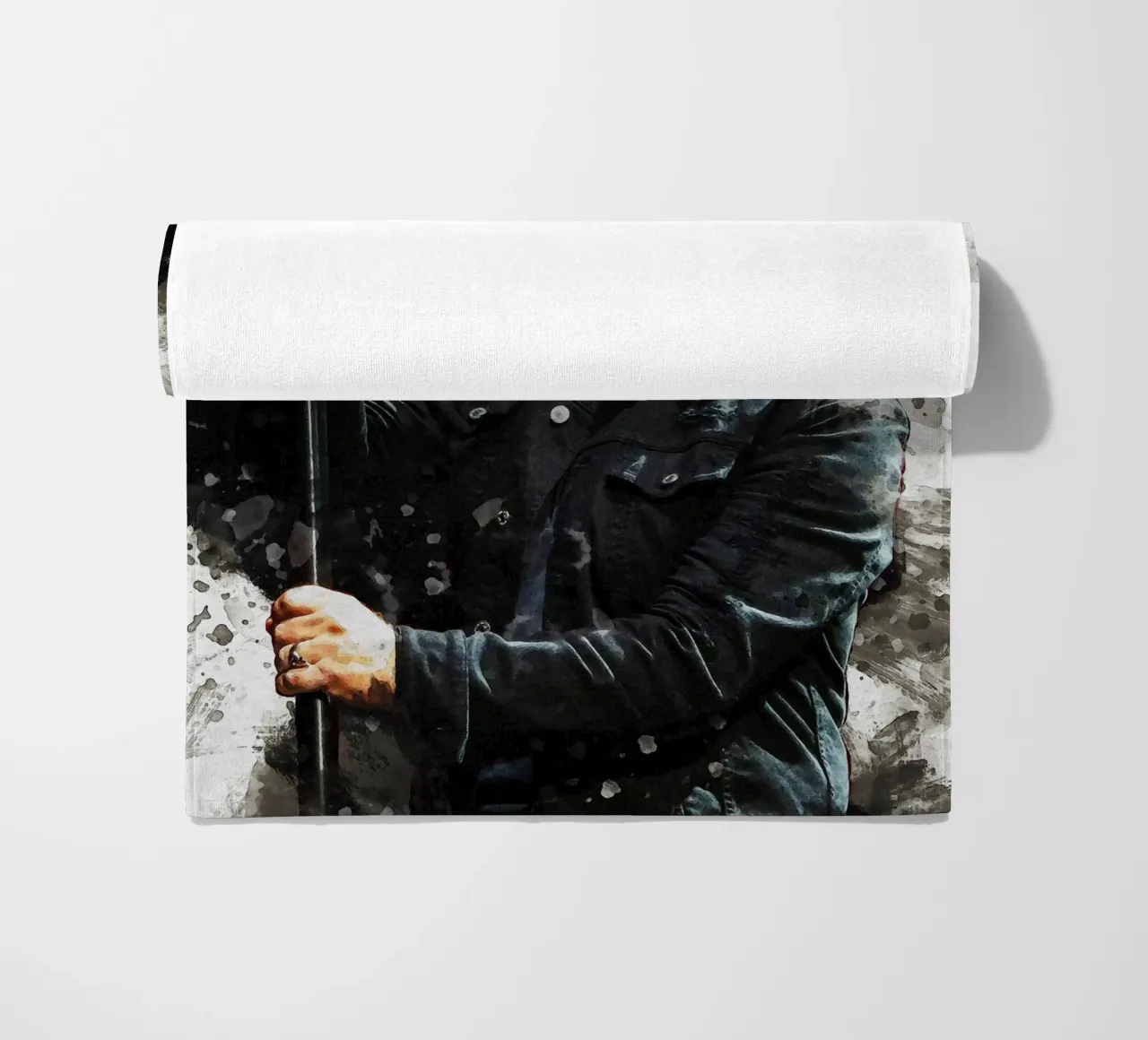 Smudge Portrait Bono U2 beach towel by Gunawan Rb