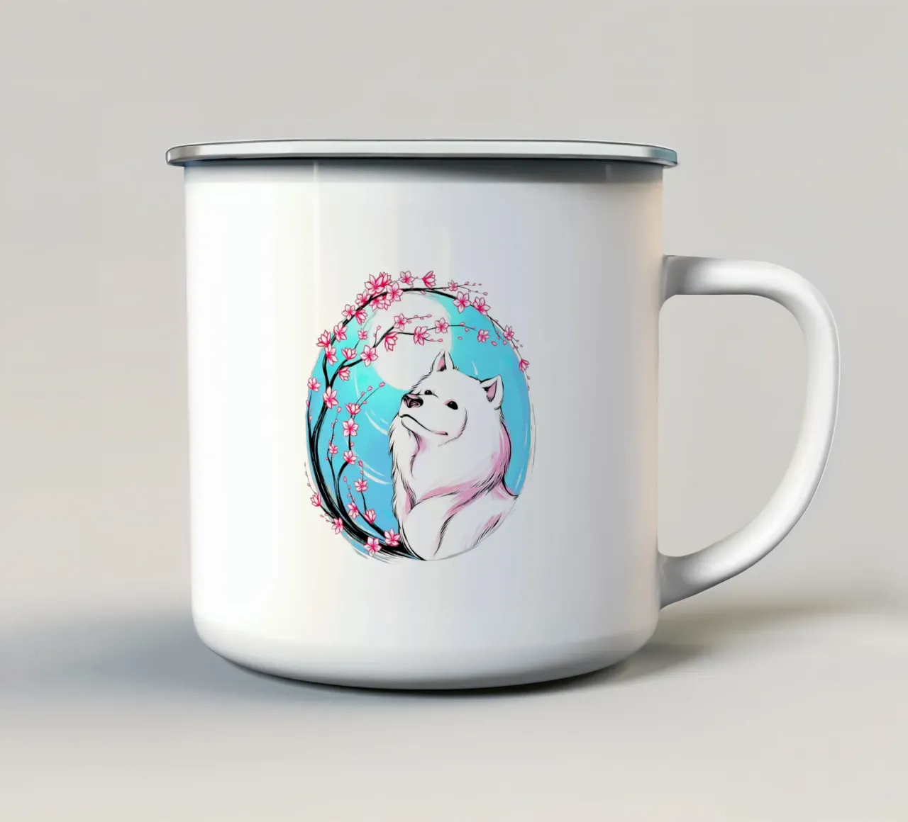 Samoiedo Sakura tazza in smalto da Tobe Fonseca