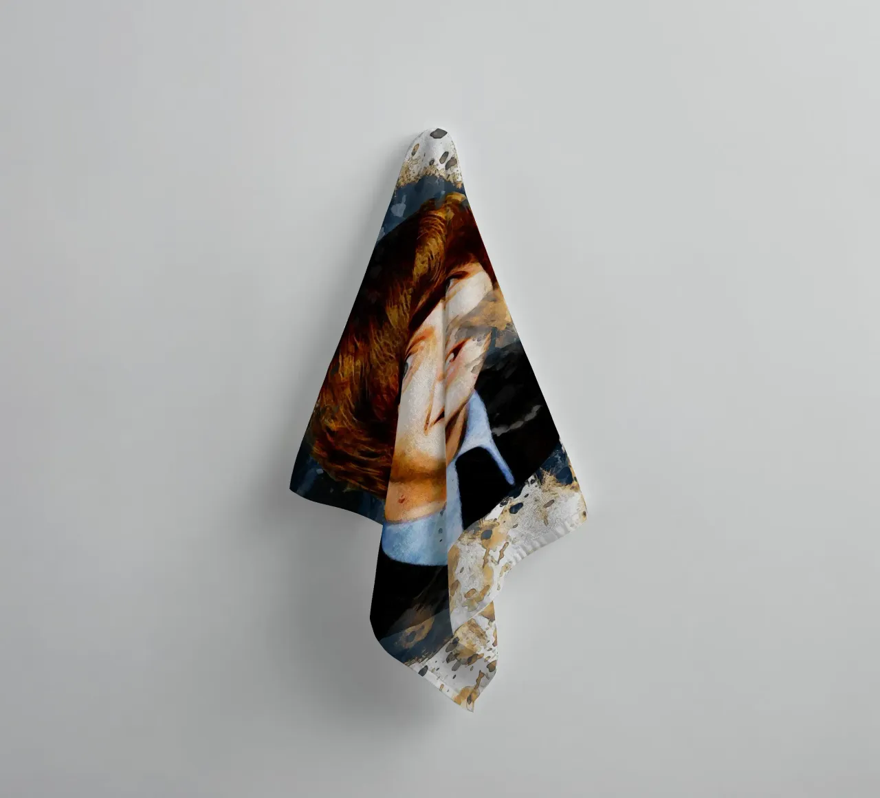 Smudge of Portrait Ringo Starr towel by Gunawan Rb