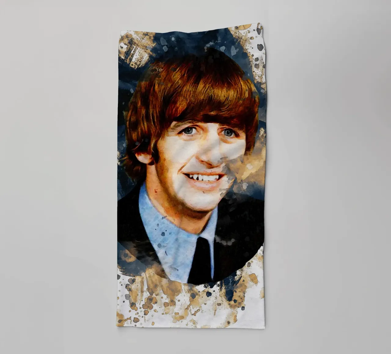 Smudge of Portrait Ringo Starr towel by Gunawan Rb