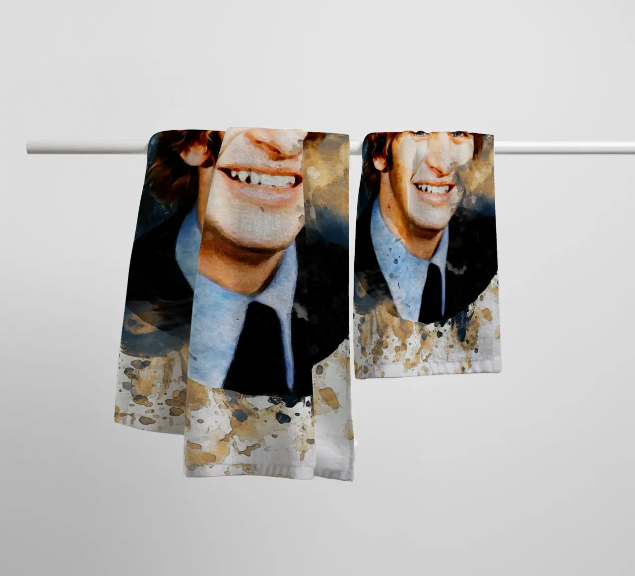 Smudge of Portrait Ringo Starr towel by Gunawan Rb