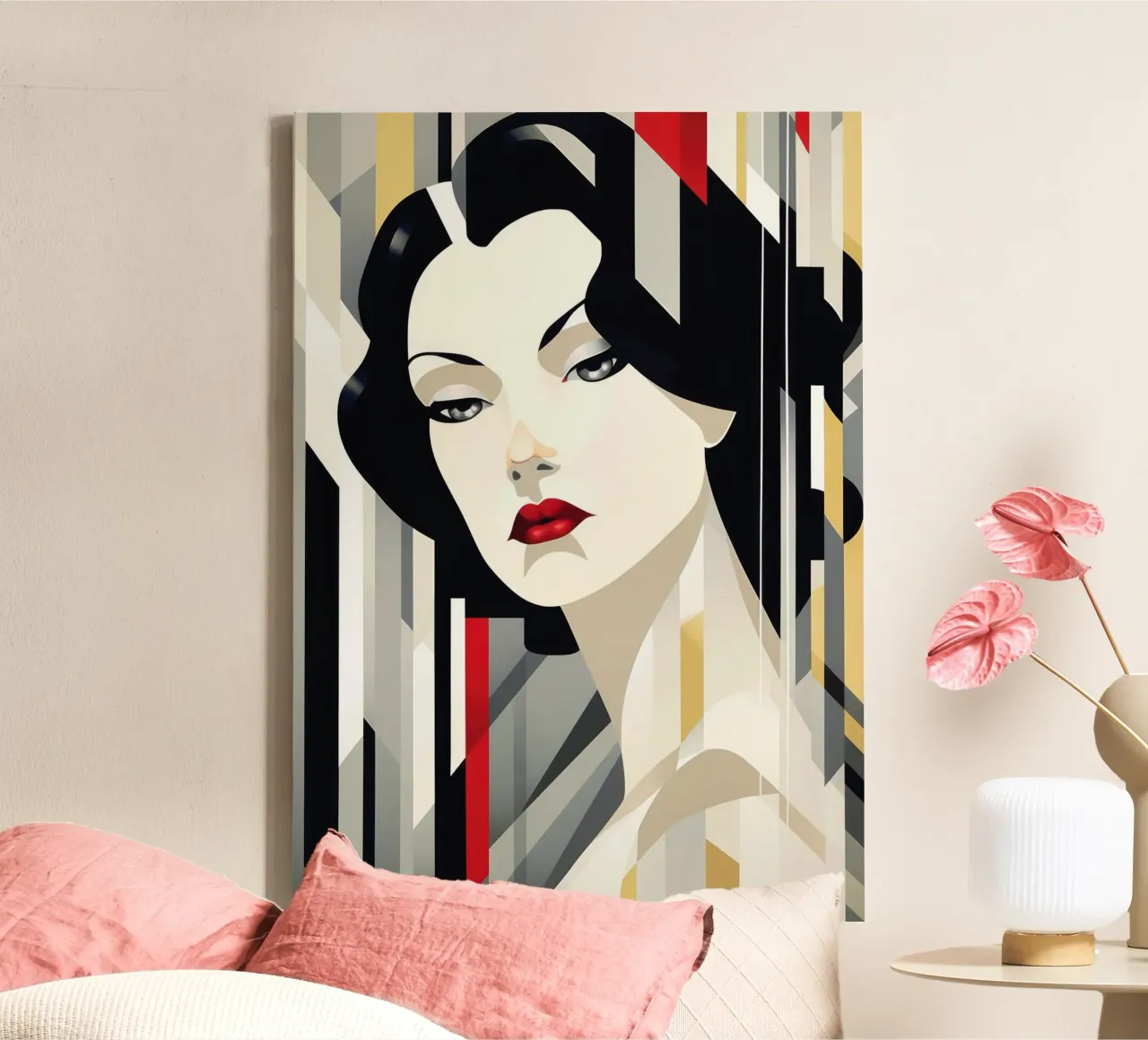 Art Deco Frau Leinwand von Artful Muse