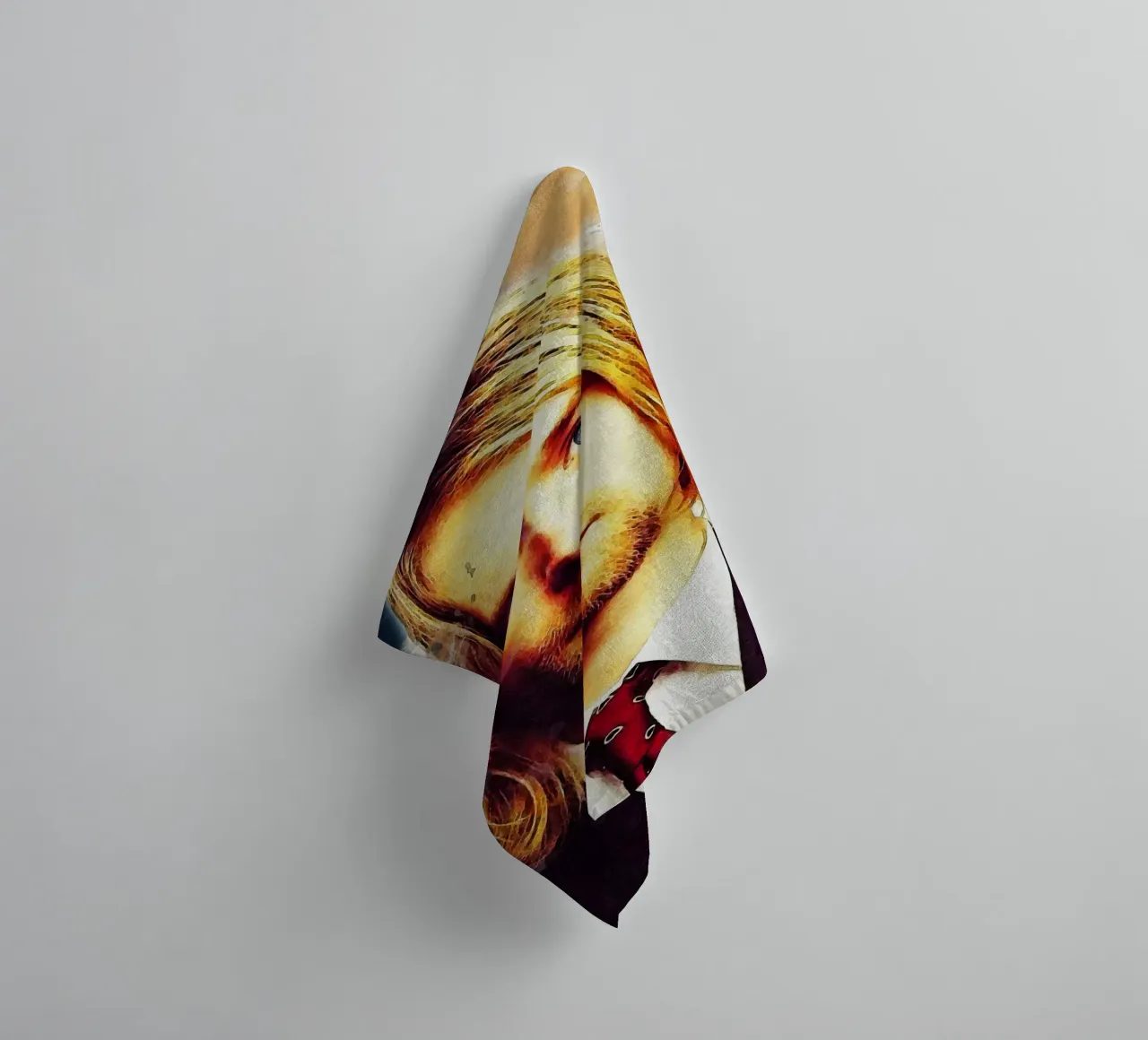 Smudge of Portrait Kurt Donald Cobain towel by Gunawan Rb
