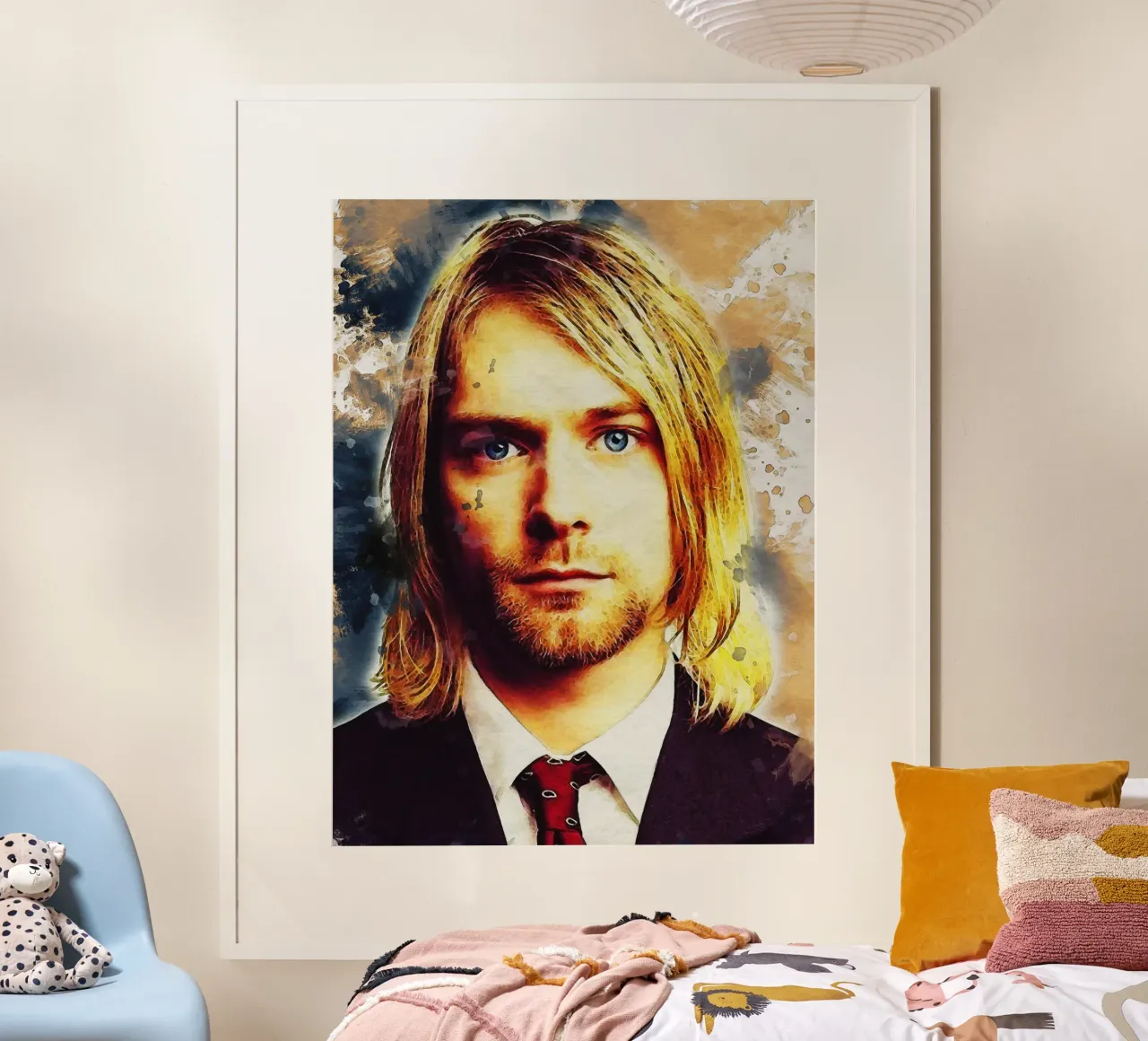 Smudge of Portrait Kurt Donald Cobain Poster mit Kunststoffrahmen von Gunawan Rb