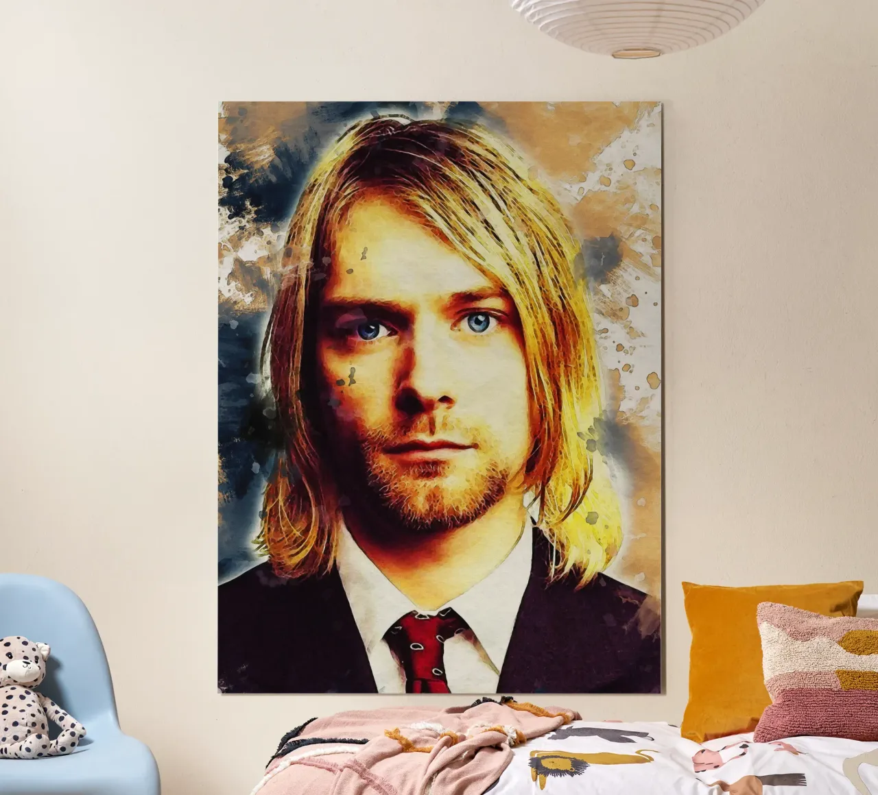 Smudge of Portrait Kurt Donald Cobain Poster mit Kunststoffrahmen von Gunawan Rb