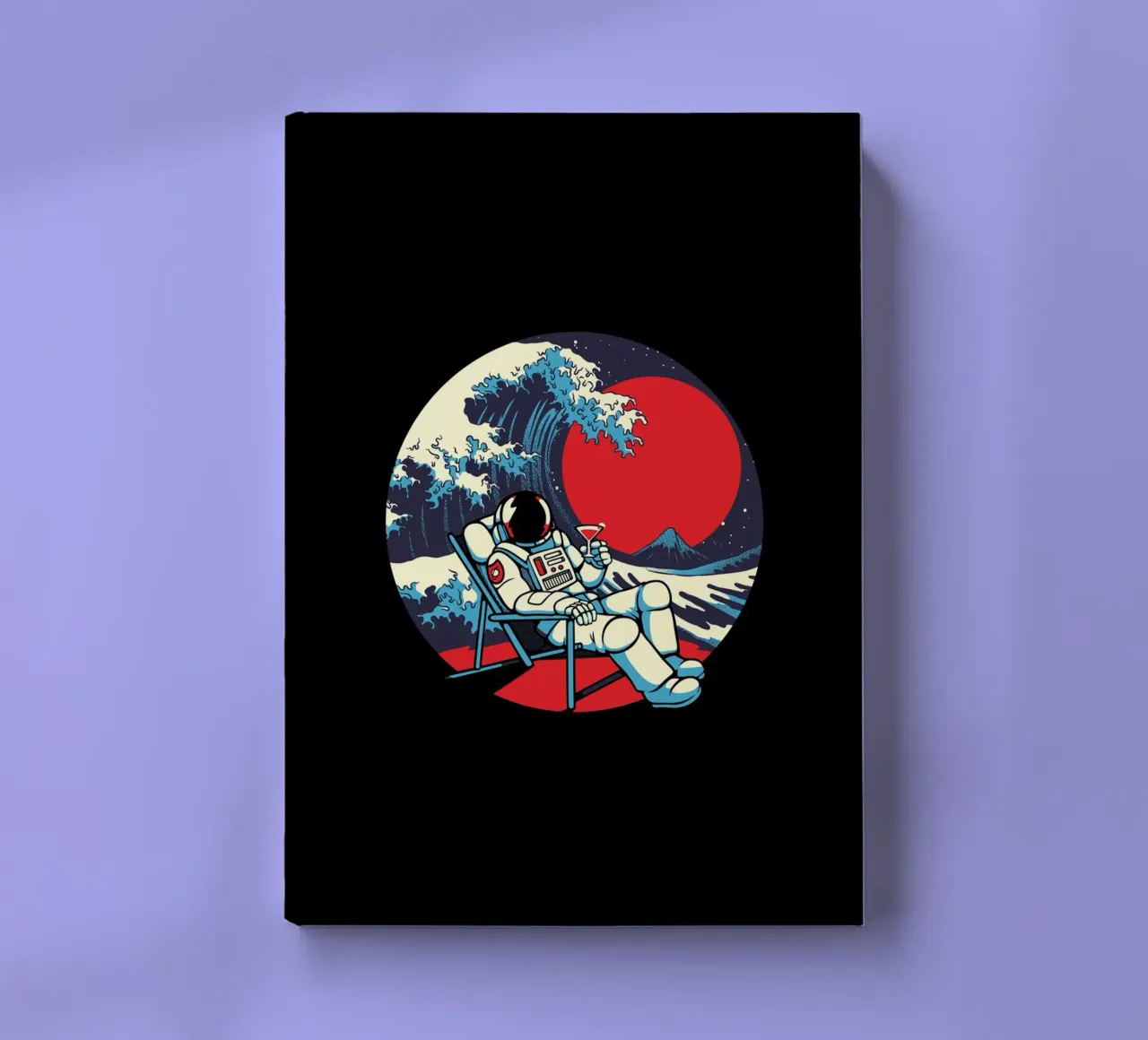 Summertime Kanagawa Astronaut notebook by Tobe Fonseca