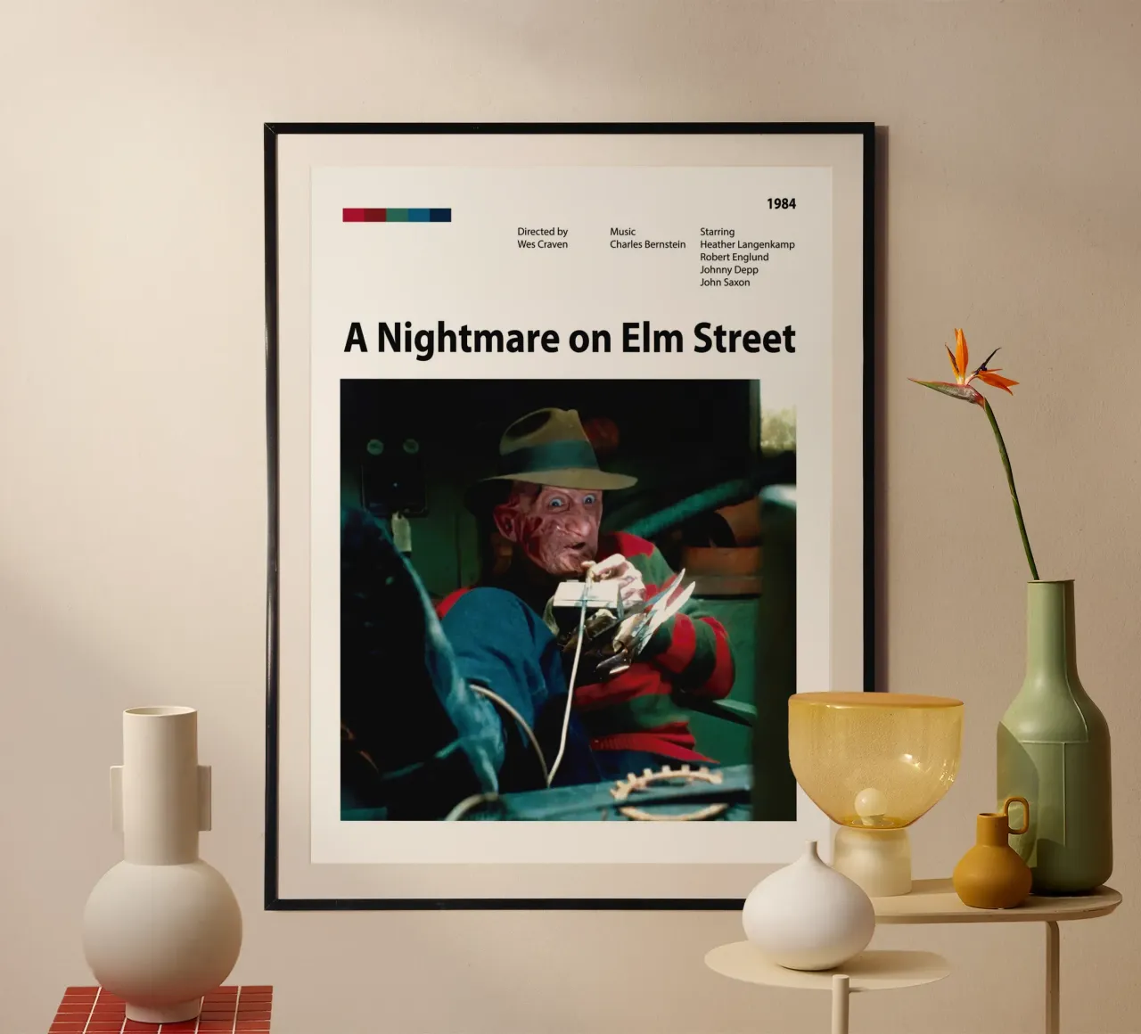 Un incubo a Elm Street poster con telaio in alluminio da 🎞 The Movie Wall