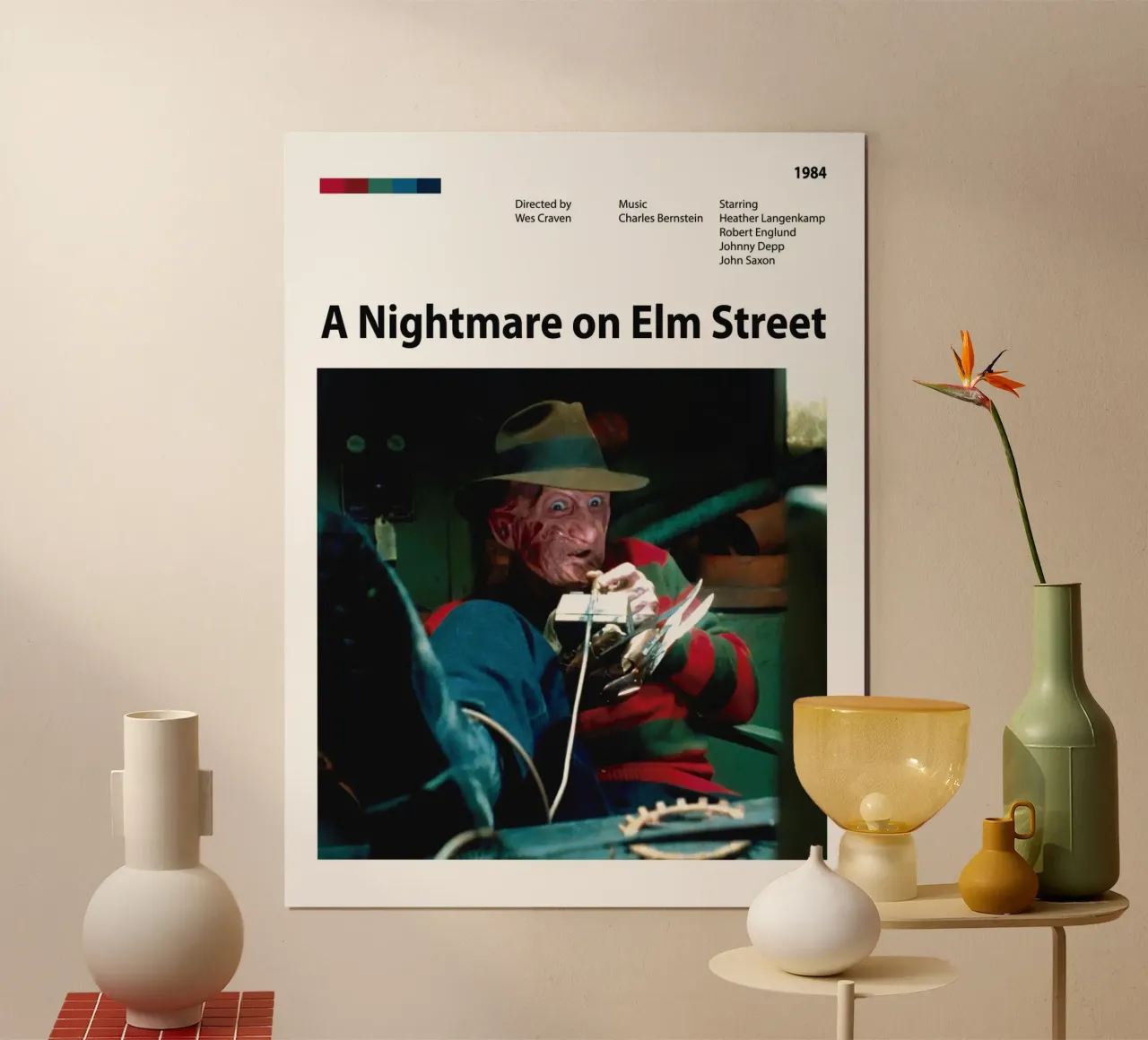Un incubo a Elm Street poster con telaio in alluminio da 🎞 The Movie Wall