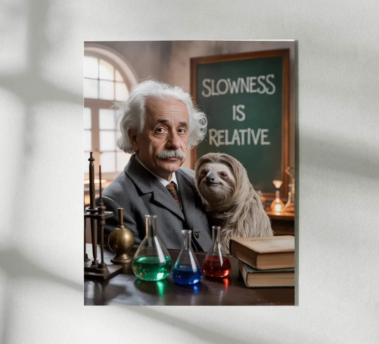 Animals and school: Sloth, slowness is relative acrylic glass by SlothStella