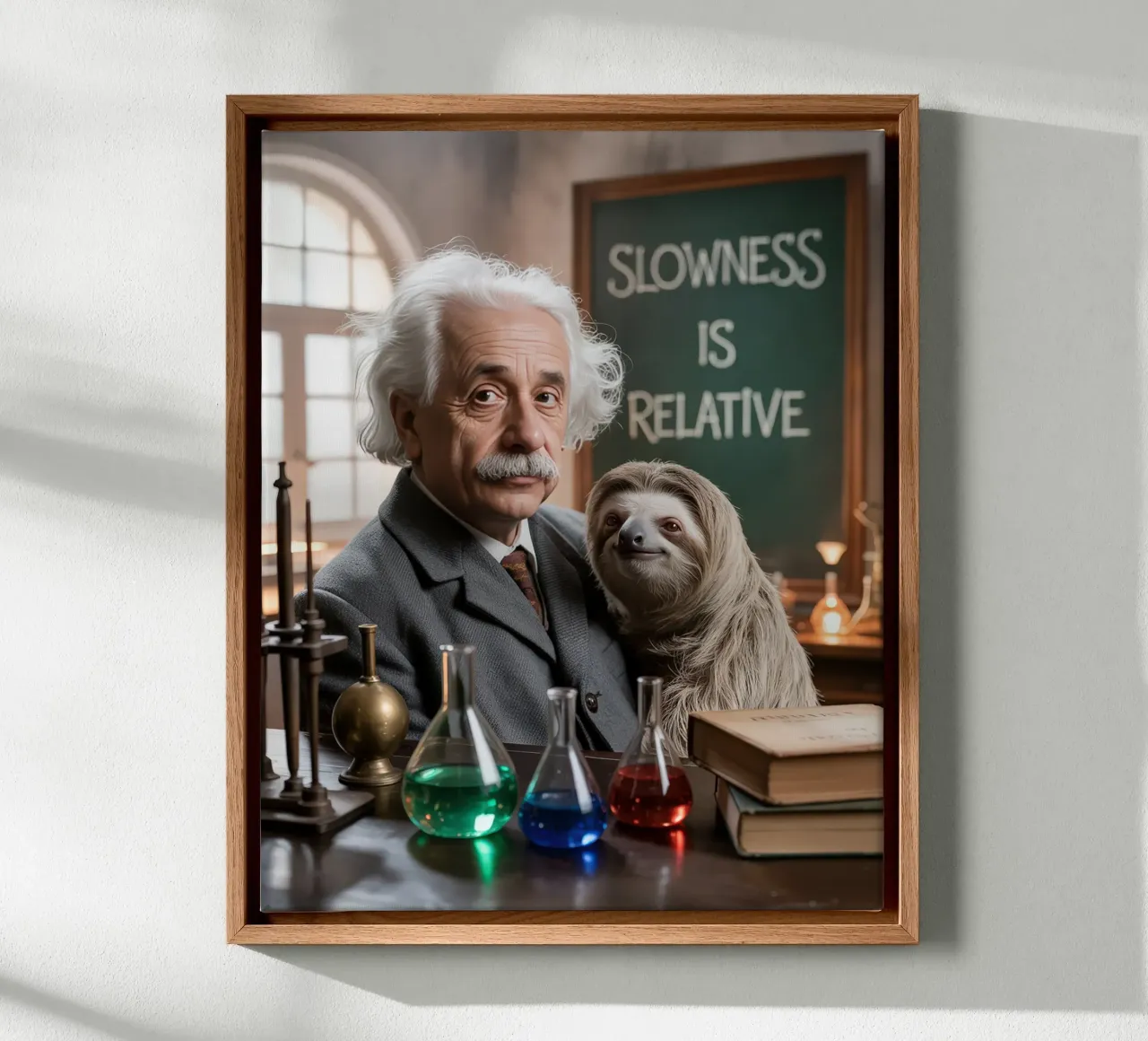 Dieren en school: luiheid, traagheid is relatief canvas met Baklijst van SlothStella