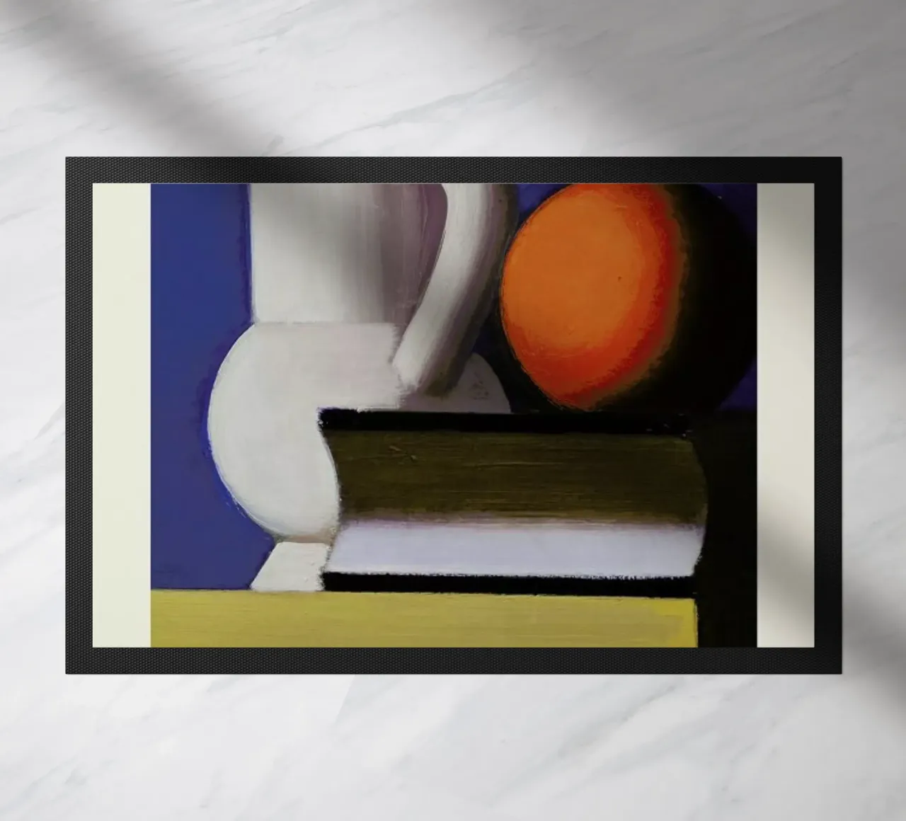 Lundstrøm - Still Life with White Jar, Orange and Book zerbino da Vintage by JUNIQE