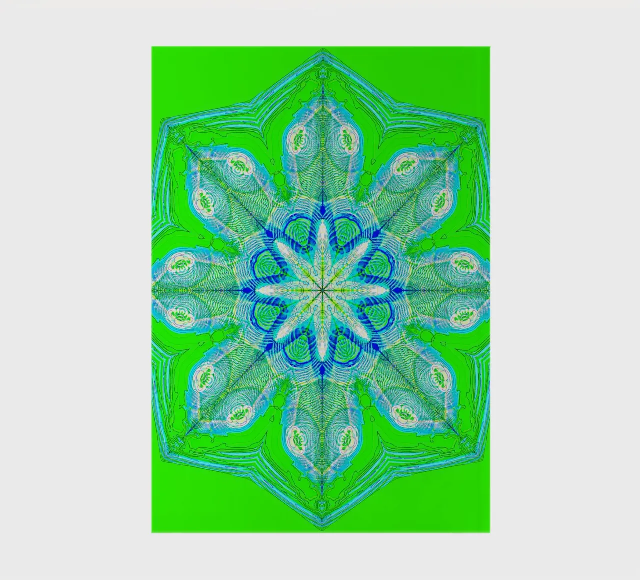 Kaleidoscope - Abstract in green/turquoise notebook by Gürsel Yesil Digital Art