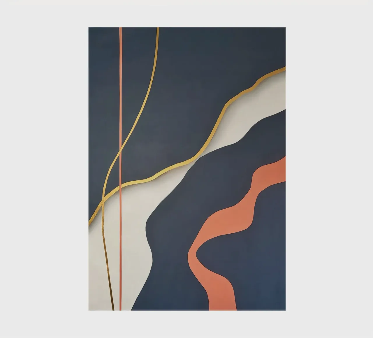 Title: Flowing Lines in Deep Blue and Coral Description: An notebook by Artbyvo