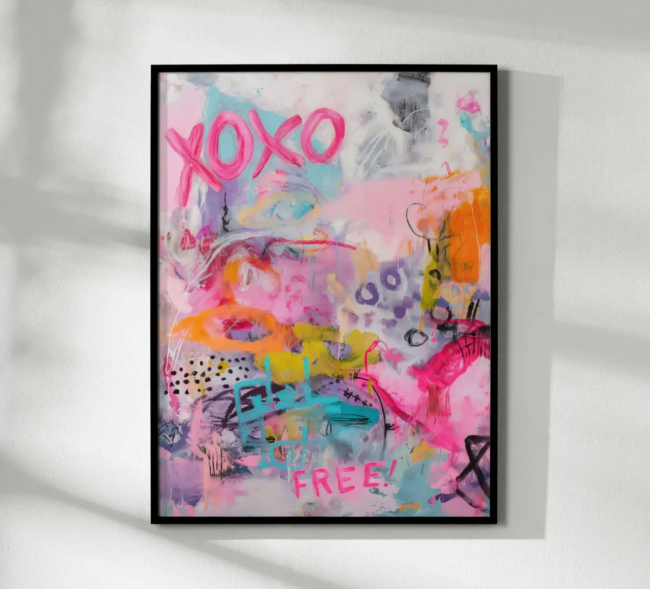 Graffiti der Gefühle Poster mit Aluminium Rahmen von Carinaprint