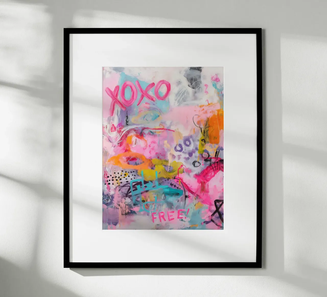 Graffiti der Gefühle Poster mit Aluminium Rahmen von Carinaprint