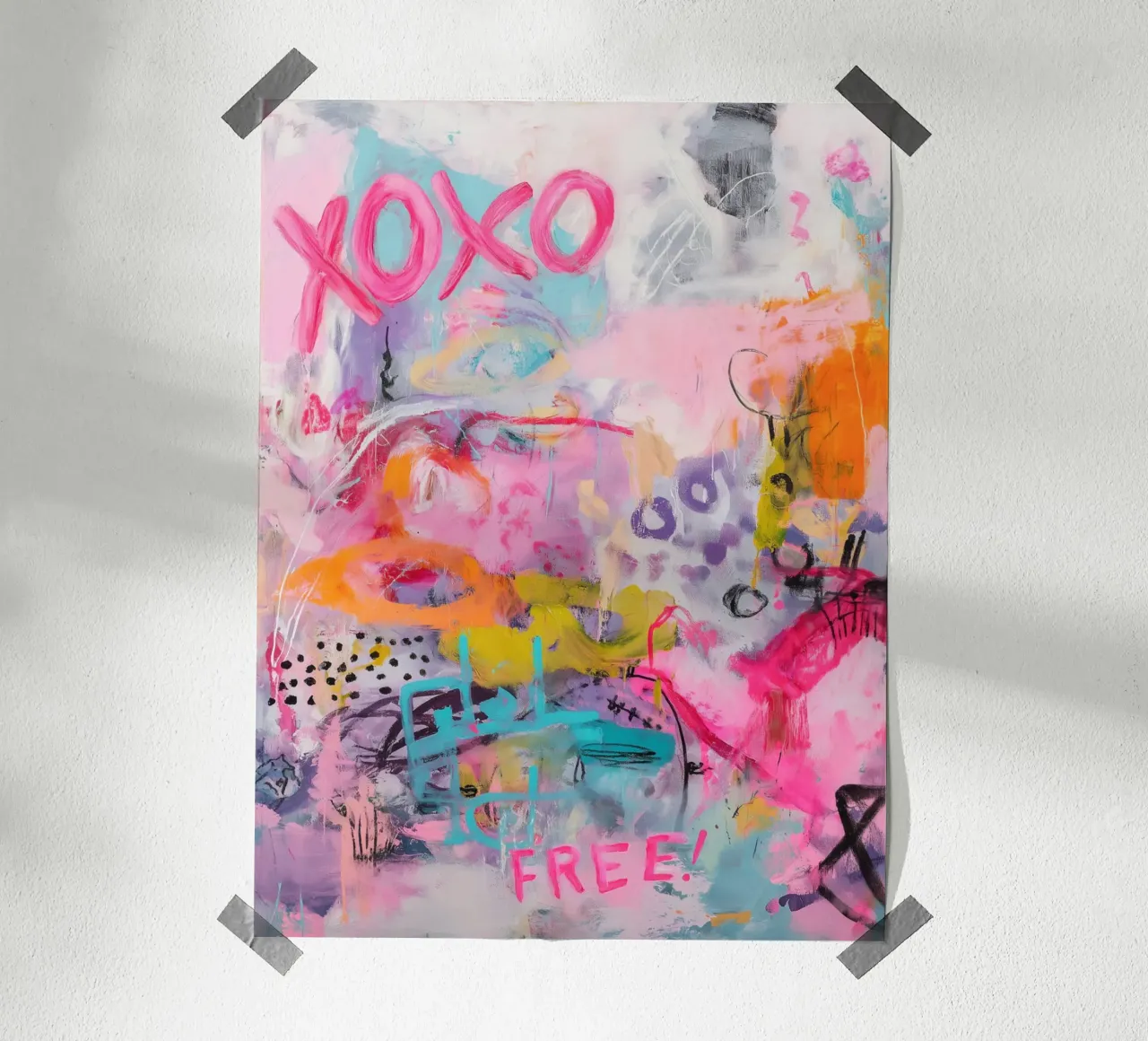 Graffiti der Gefühle Poster mit Aluminium Rahmen von Carinaprint