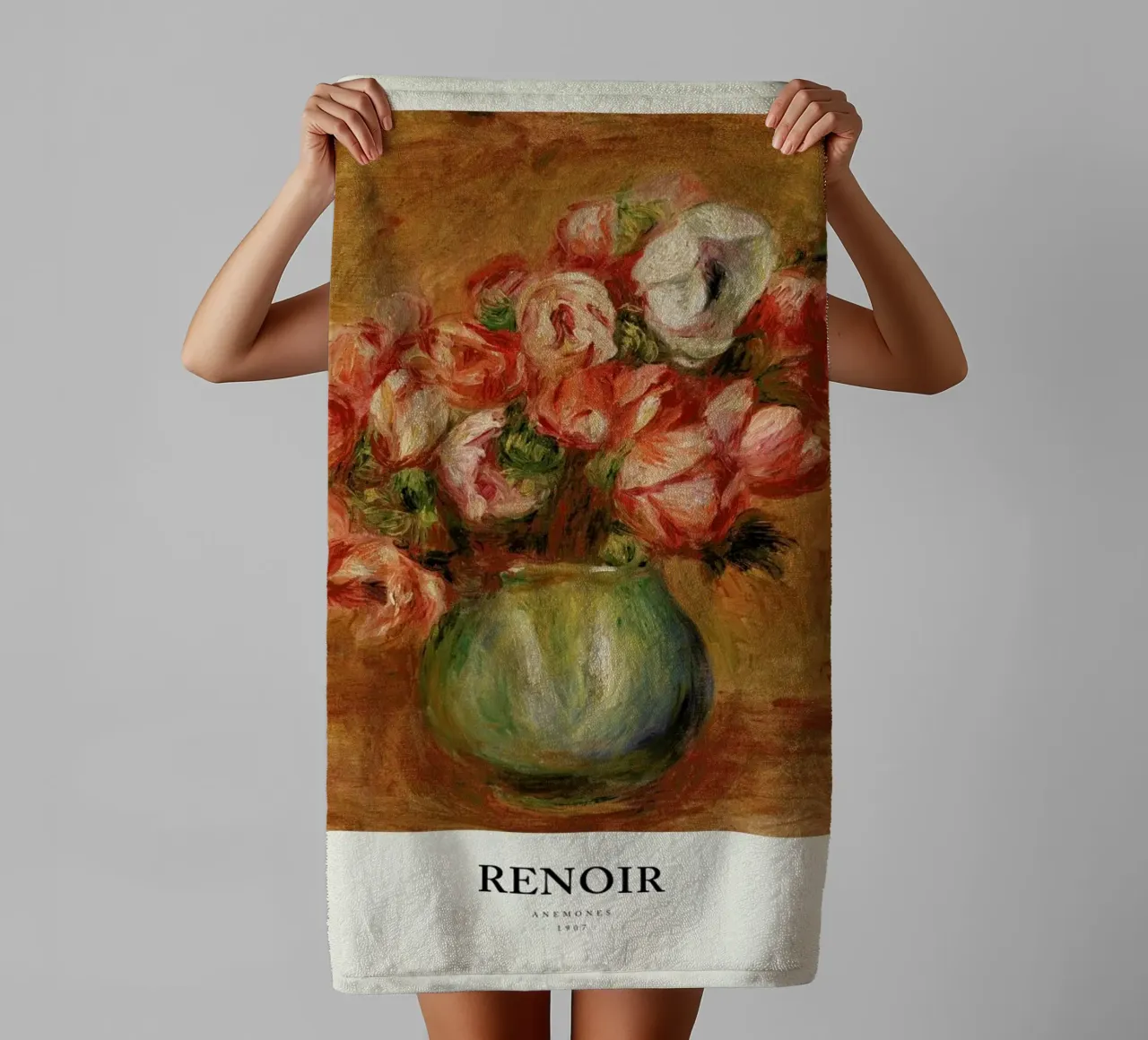 Renoir - Anemones asciugamano da bagno da Vintage by JUNIQE