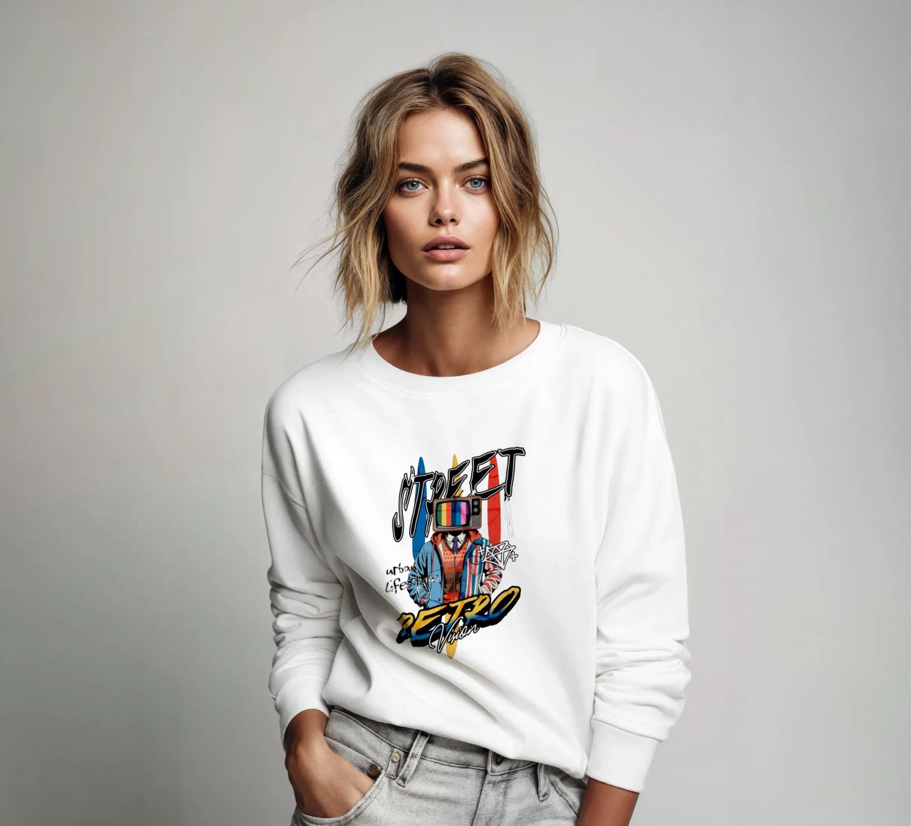 Street Retro Vibes sudadera de artelevenstudio