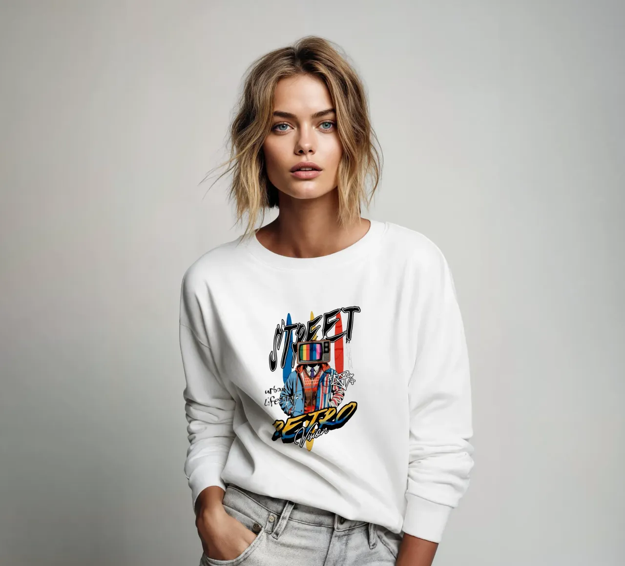 Street Retro Vibes sweatshirt by artelevenstudio