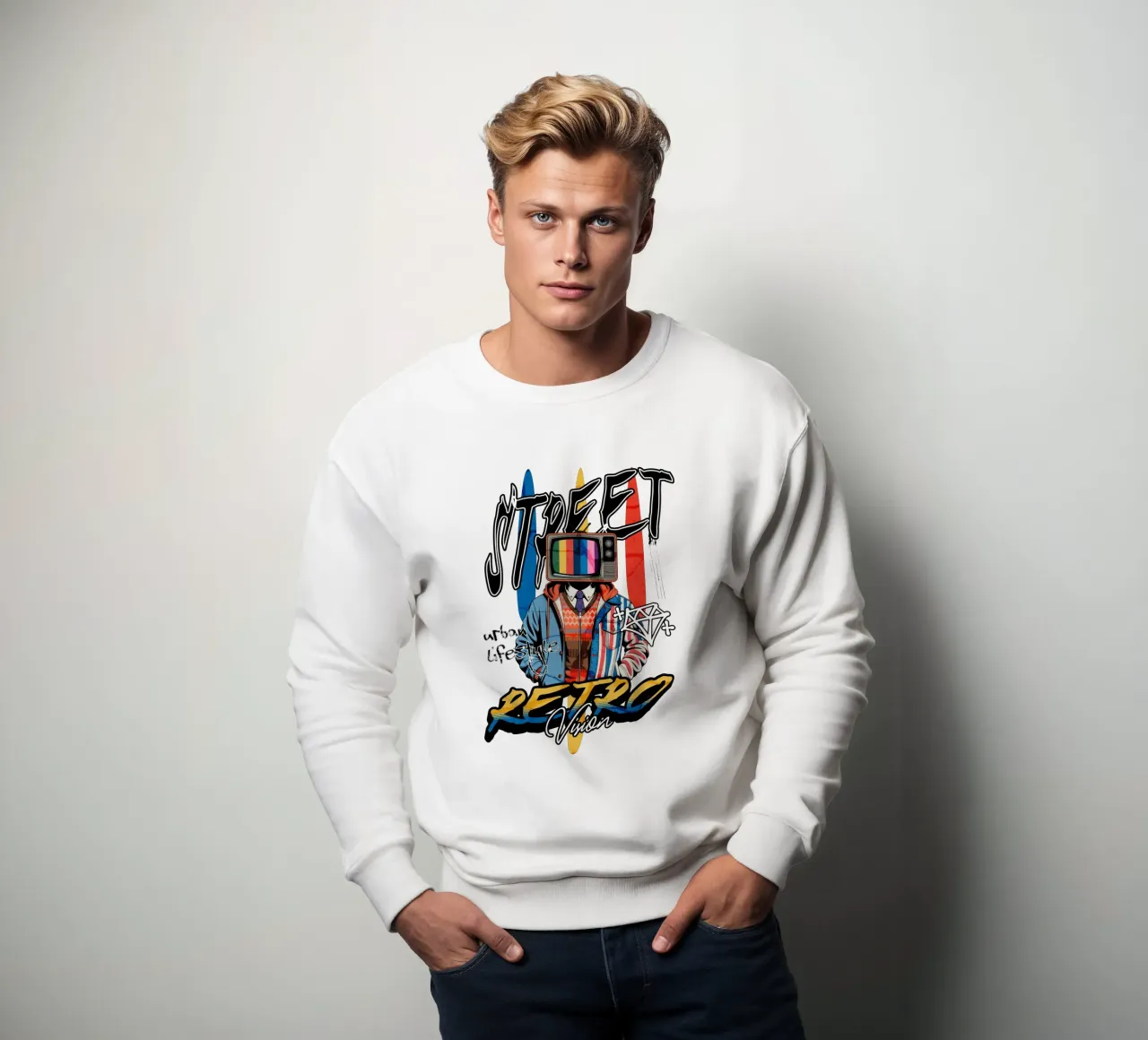 Street Retro Vibes sweatshirt by artelevenstudio
