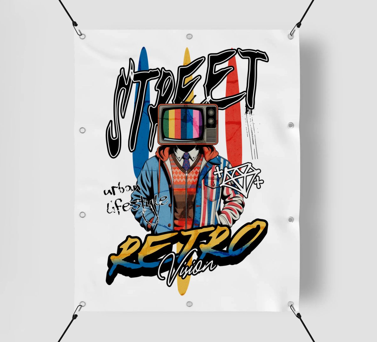 Street Retro Vibes telo in pvc da artelevenstudio