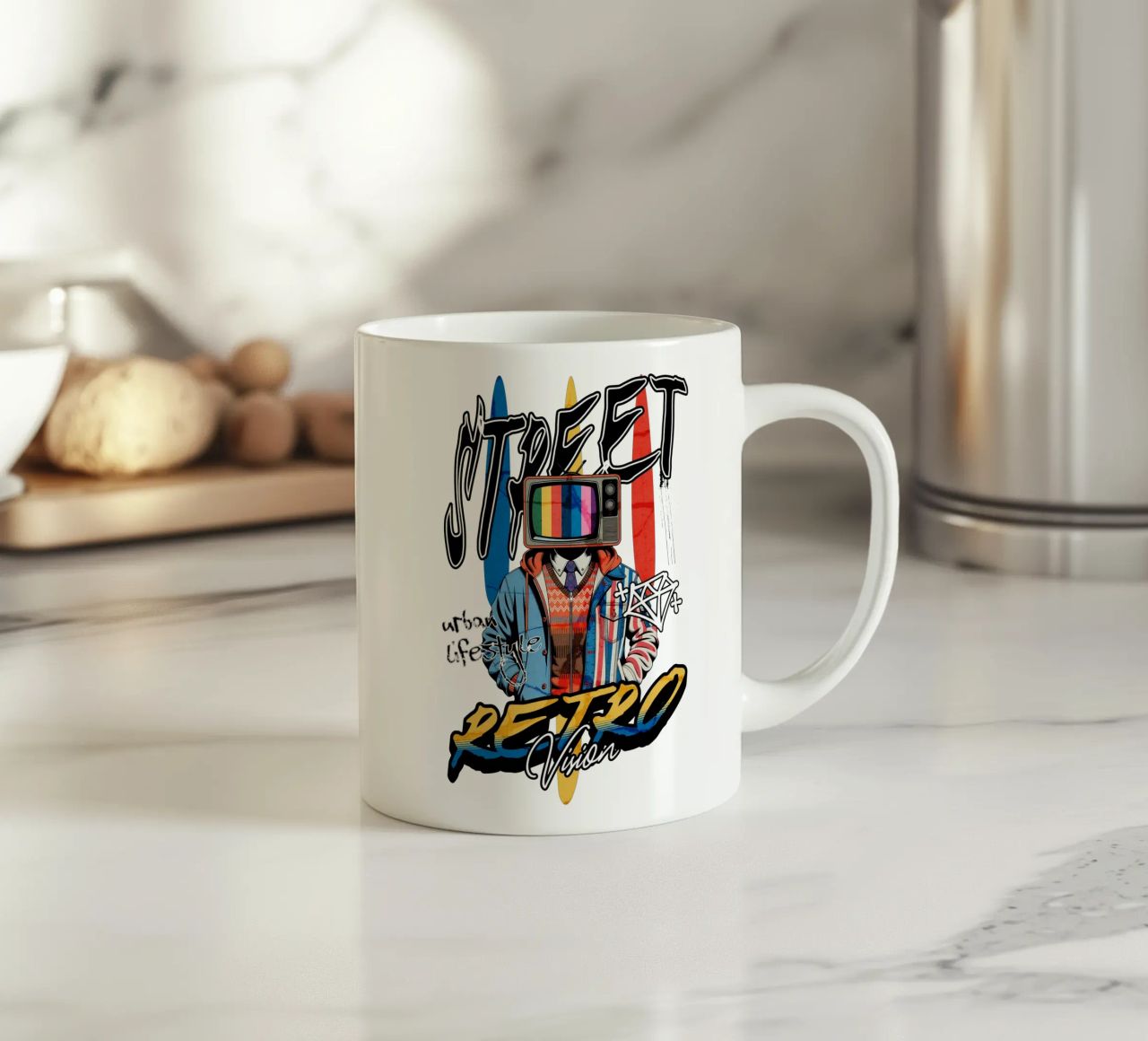 Street Retro Vibes tazza in ceramica da artelevenstudio