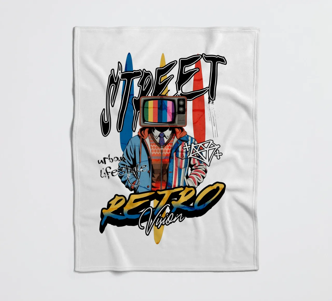 Street Retro Vibes coperta in pile da artelevenstudio