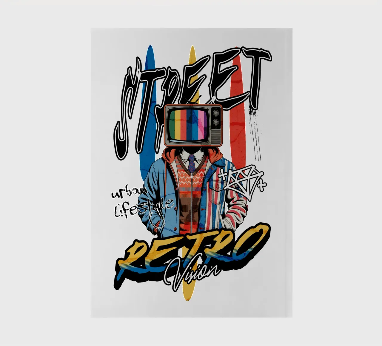 Street Retro Vibes notebook by artelevenstudio