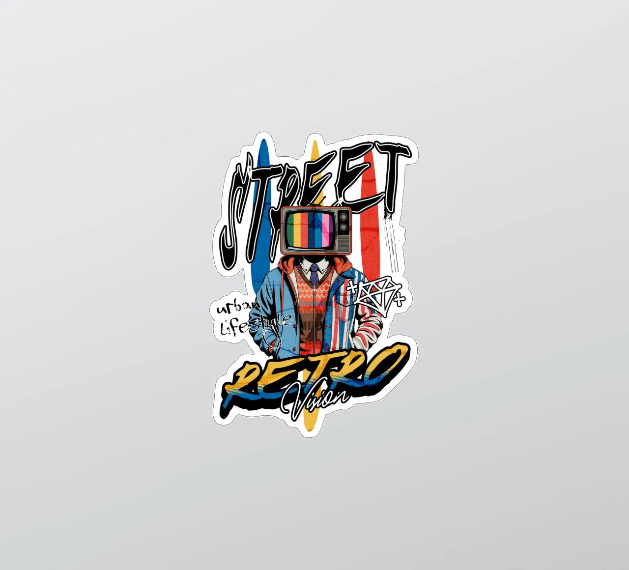 Street Retro Vibes pegatina de artelevenstudio