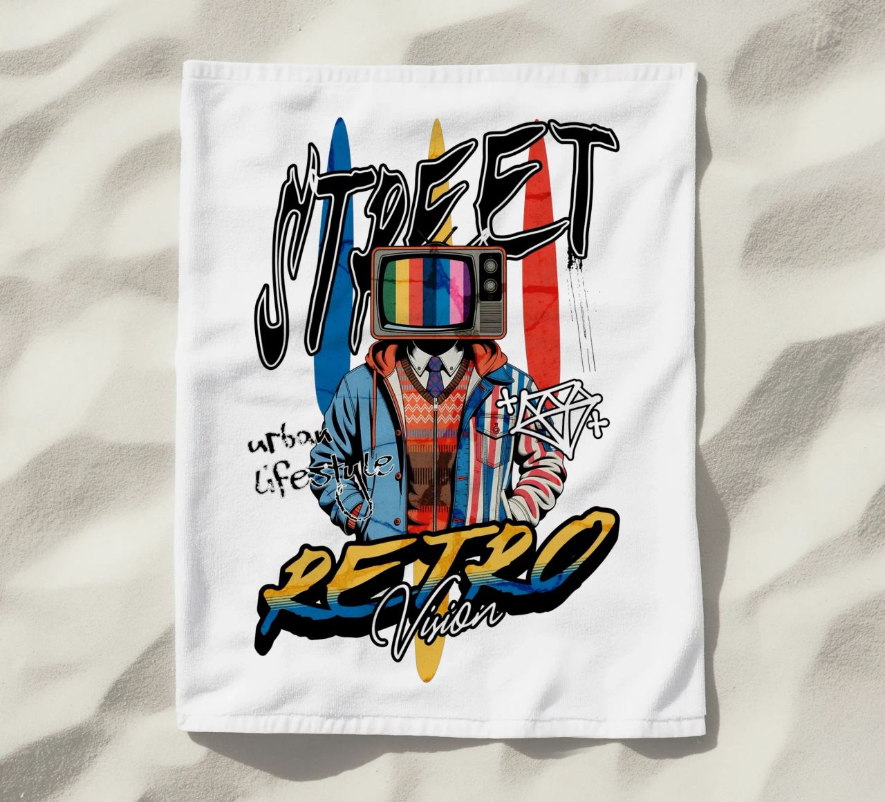 Street Retro Vibes telo mare da artelevenstudio