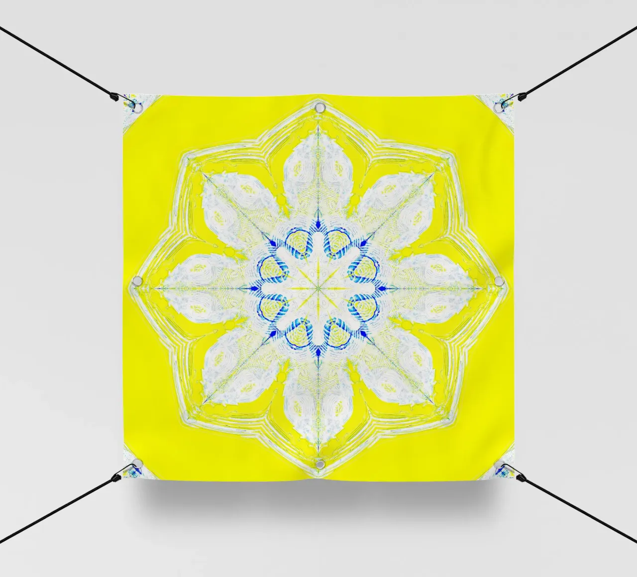 Caleidoscopio - Astratto in giallo/turchese telo in pvc da Gürsel Yesil Digital Art