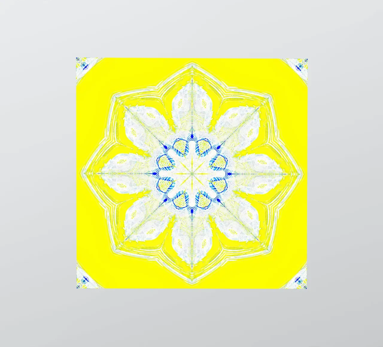Kaléidoscope - Abstrait en jaune/turquoise autocollant de Gürsel Yesil Digital Art