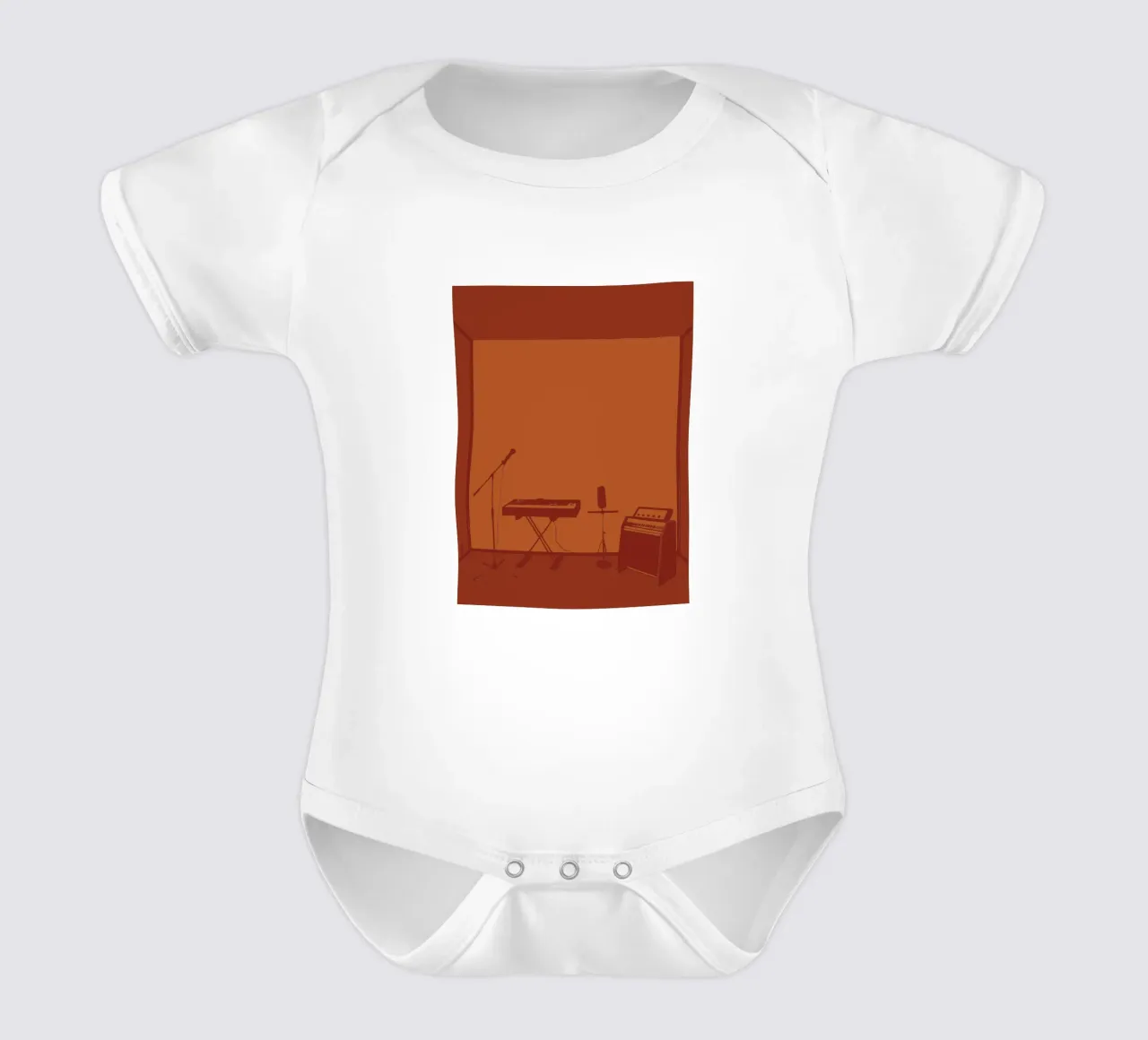 Music Studio short-sleeve baby romper by MUSIC EDITION