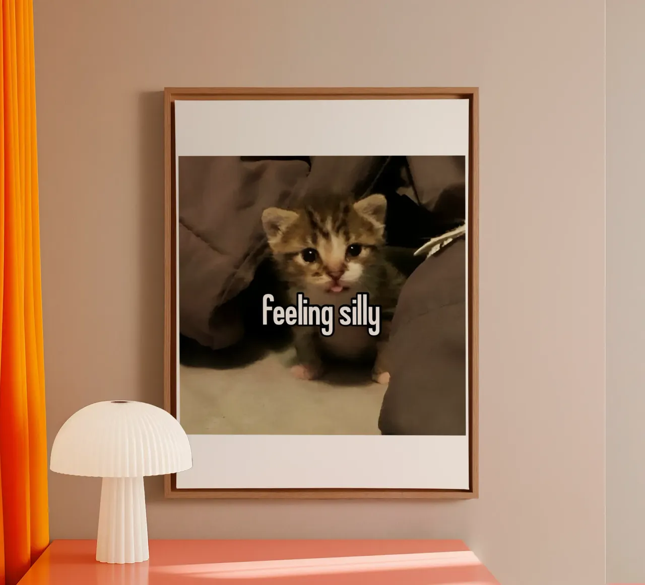 Feeling Silly Cat grappig ontwerp canvas met Baklijst van the gondals