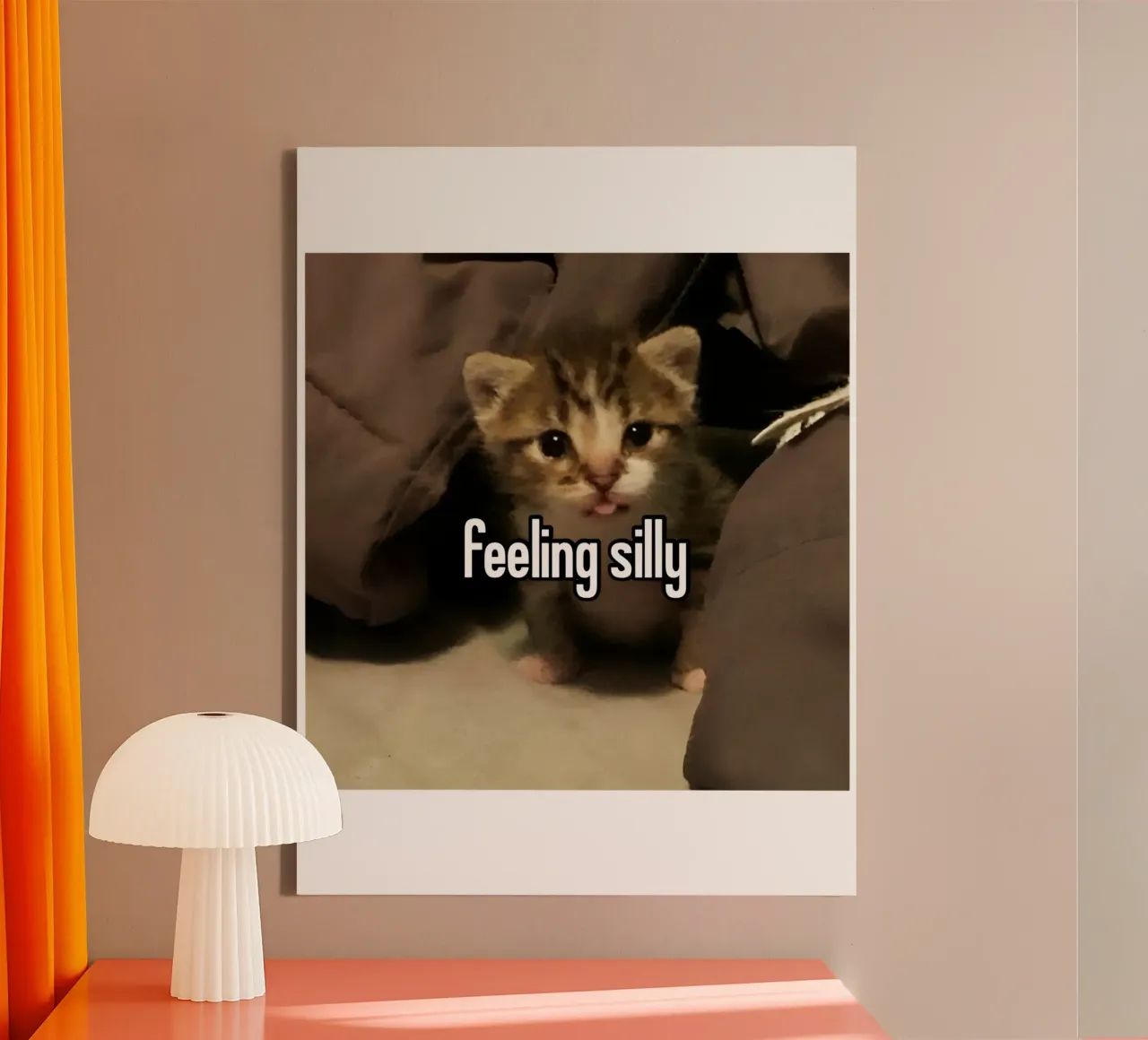 Feeling Silly Cat grappig ontwerp canvas met Baklijst van the gondals