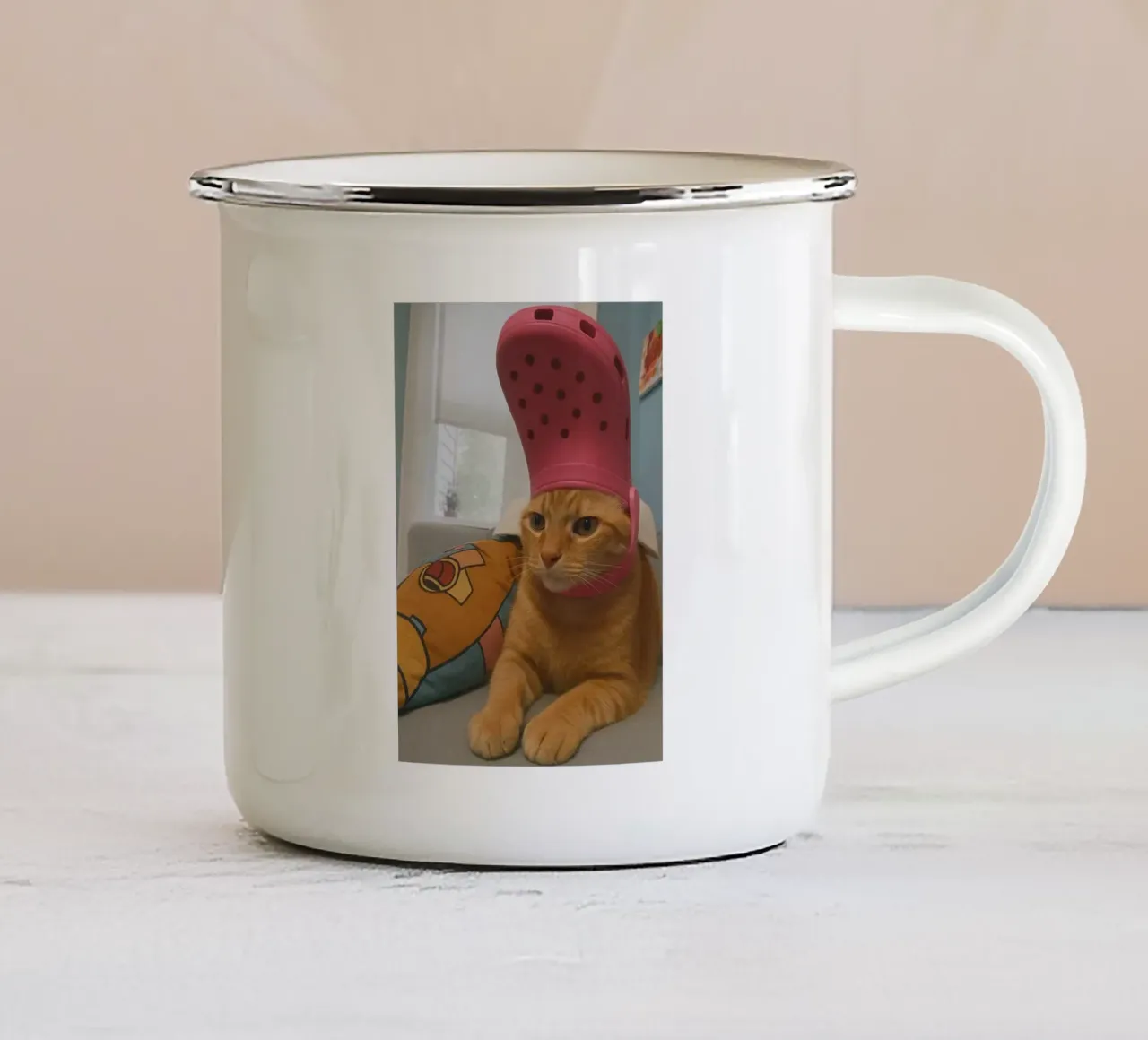 Gatto divertente tazza in smalto da the gondals