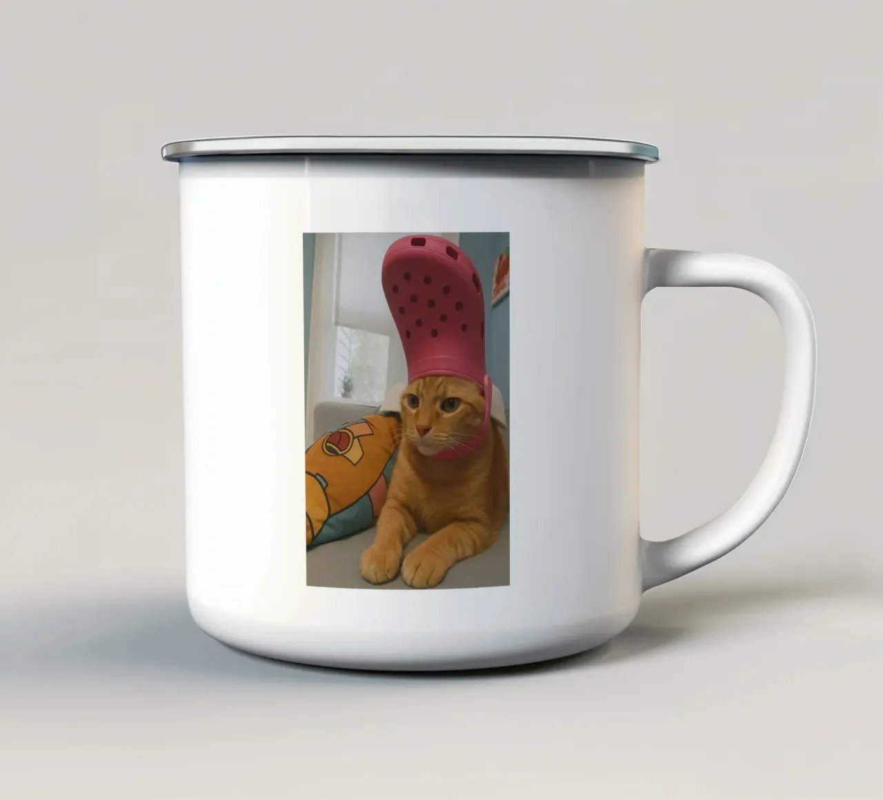 Gatto divertente tazza in smalto da the gondals
