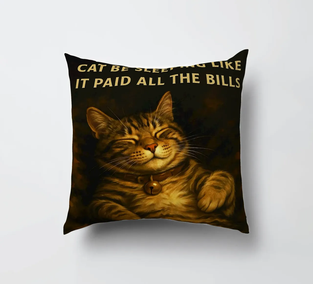 Funny Sleeping Lazy Cat Humor decorative cushion by the gondals